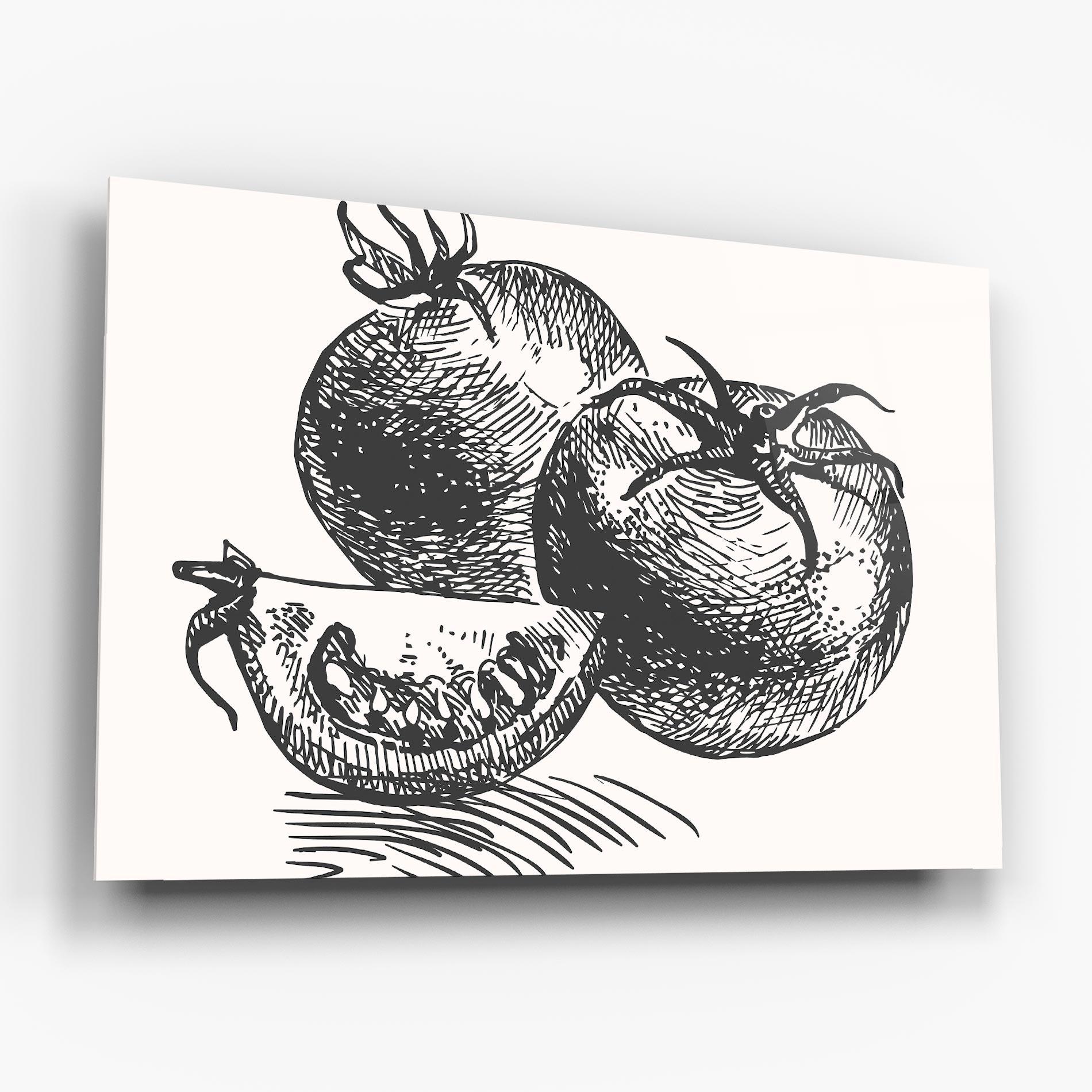 Glasbild Grey Line Tomato mockup 6