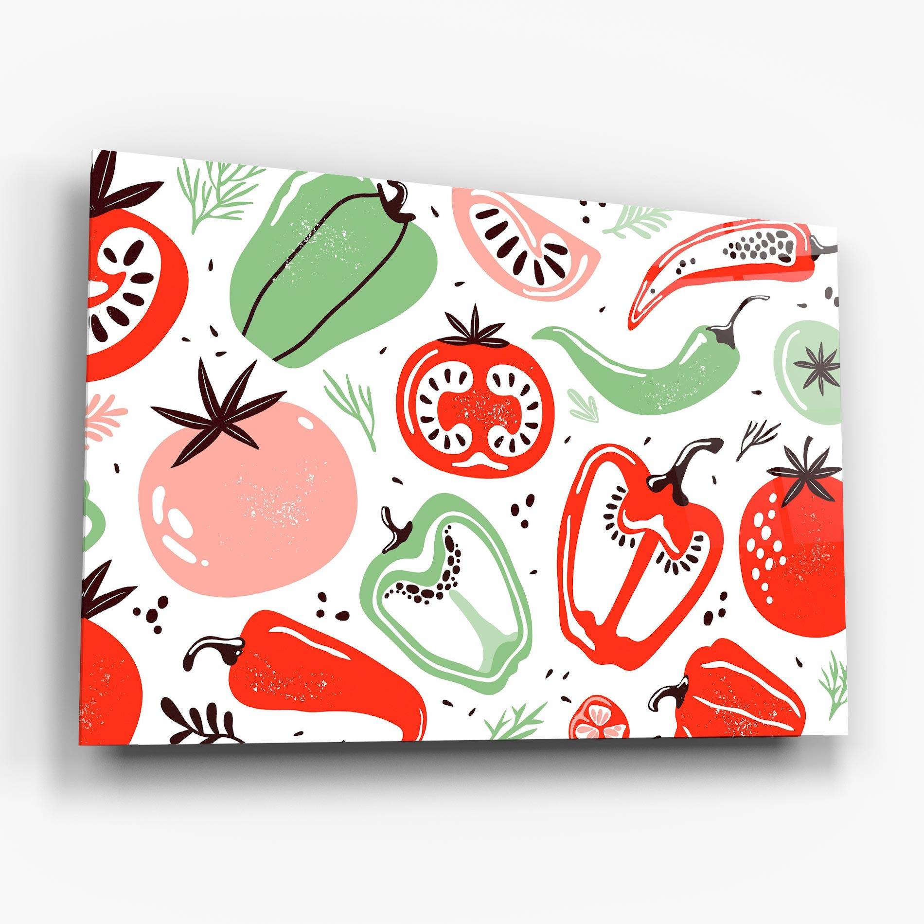 Glasbild Nice Vegetables Art mockup 6