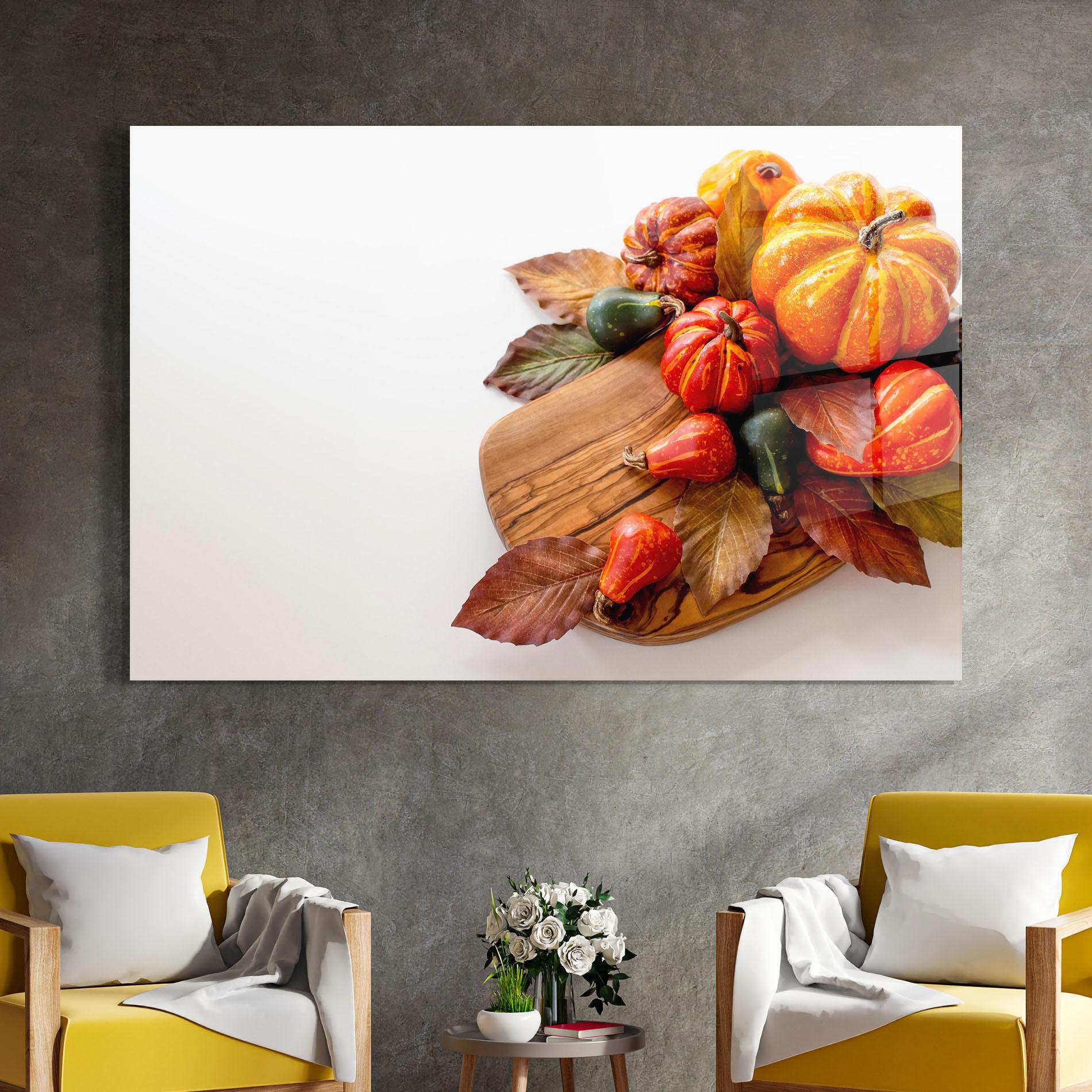 Glasbild Autumn Pumpkins mockup 4