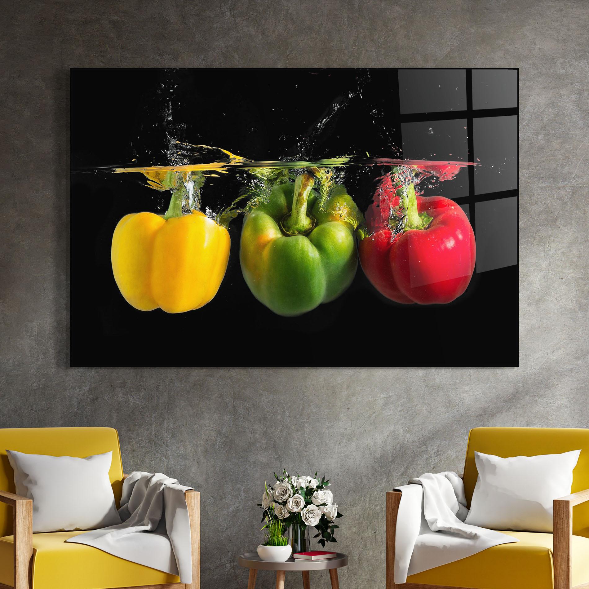 Glasbild Bellpepper Nice Splash mockup 4