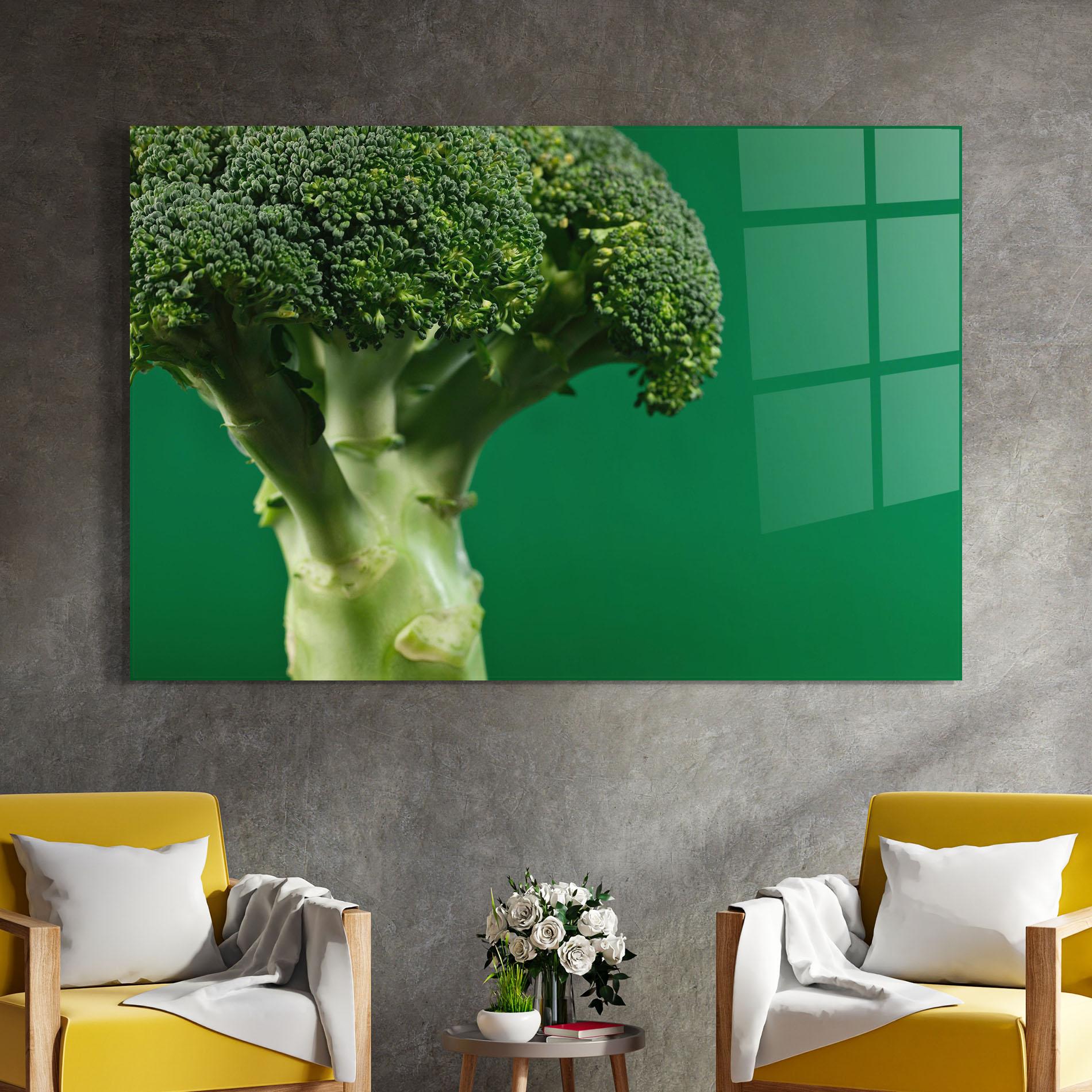Glasbild Broccoli mockup 4