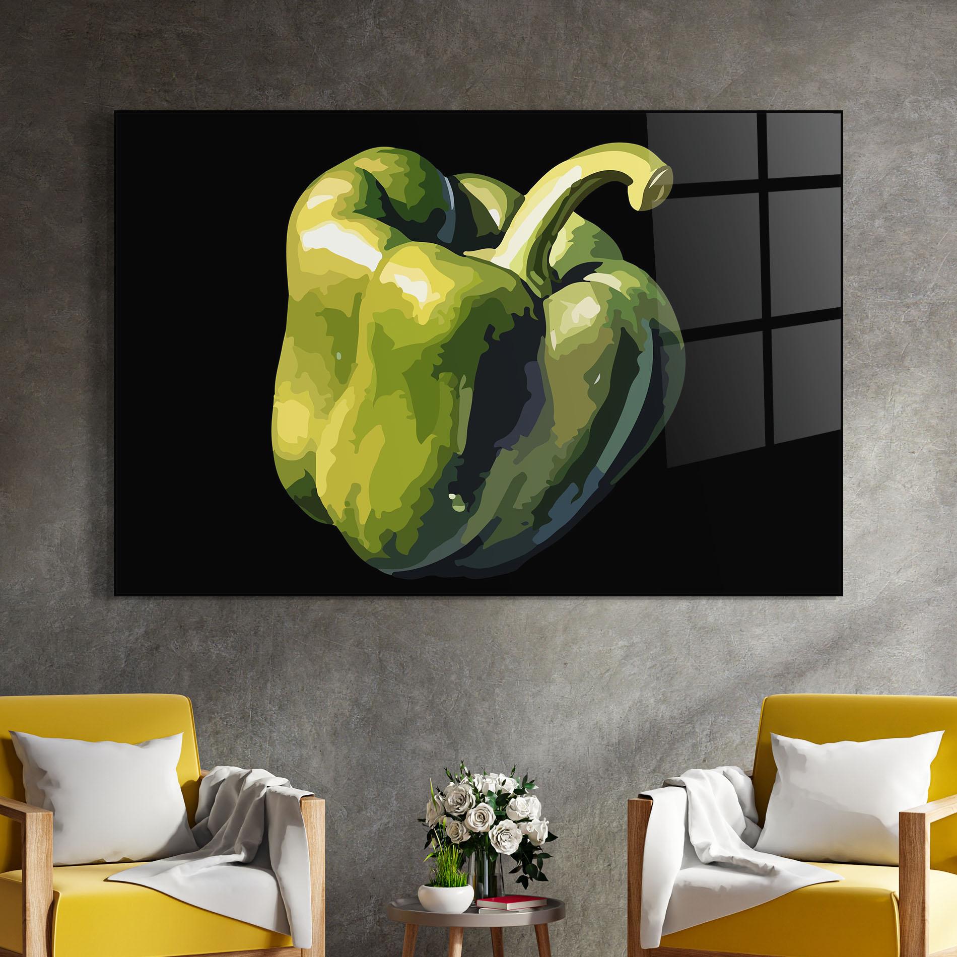 Glasbild Cool Bellpepper mockup 4