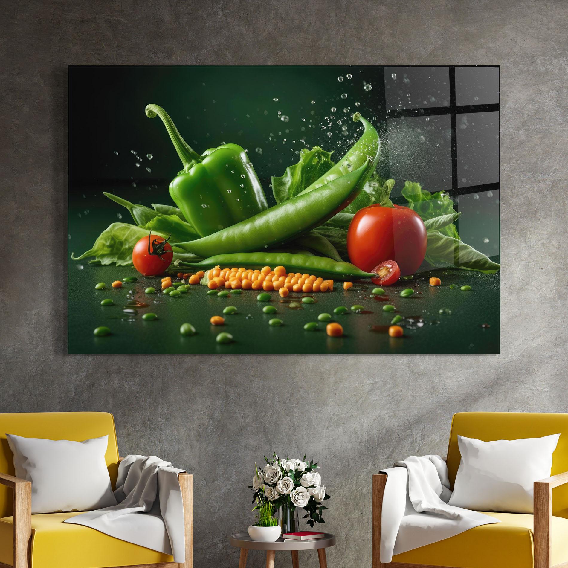 Glasbild Fresh Vegetables mockup 4