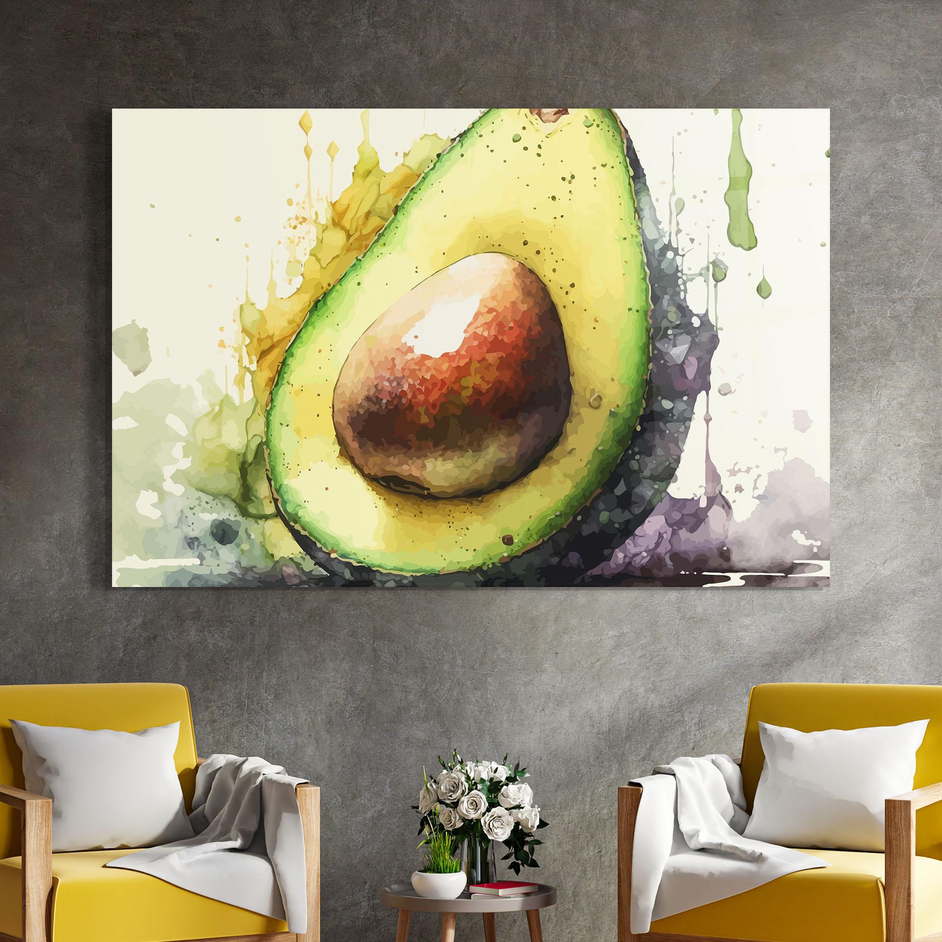 Glasbild Green Avocado Art mockup 4