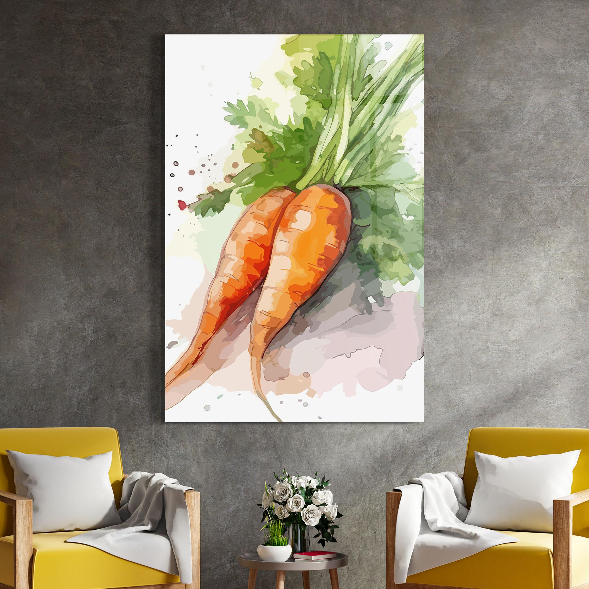 Glasbild Carrot Watercolor mockup 4