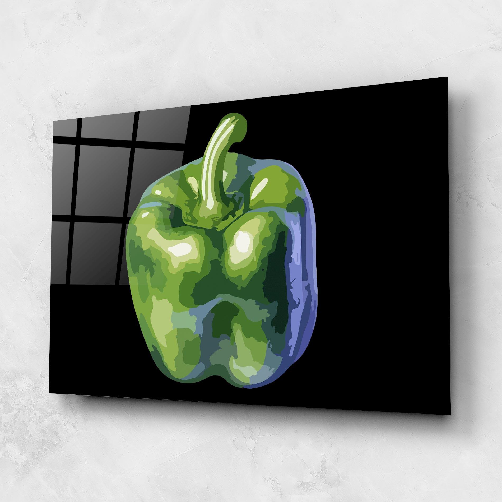 Glasbild Bellpepper Green mockup 1