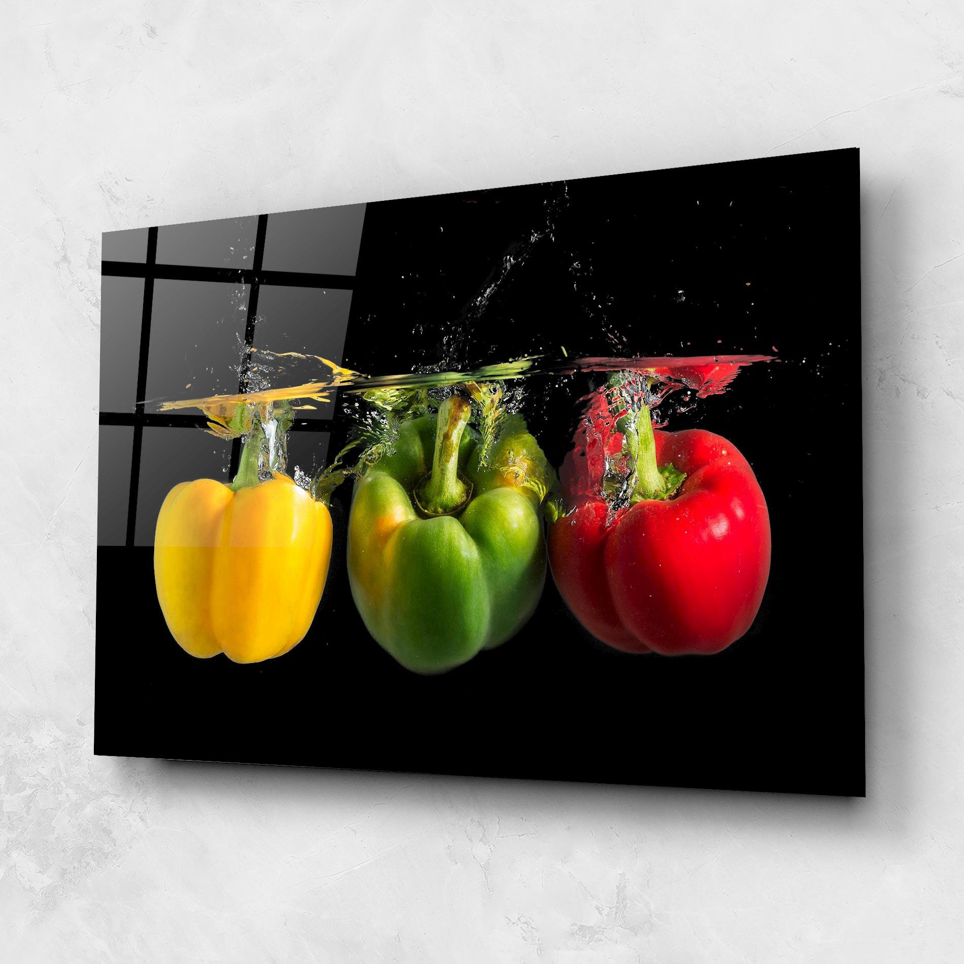 Glasbild Bellpepper Nice Splash mockup 1