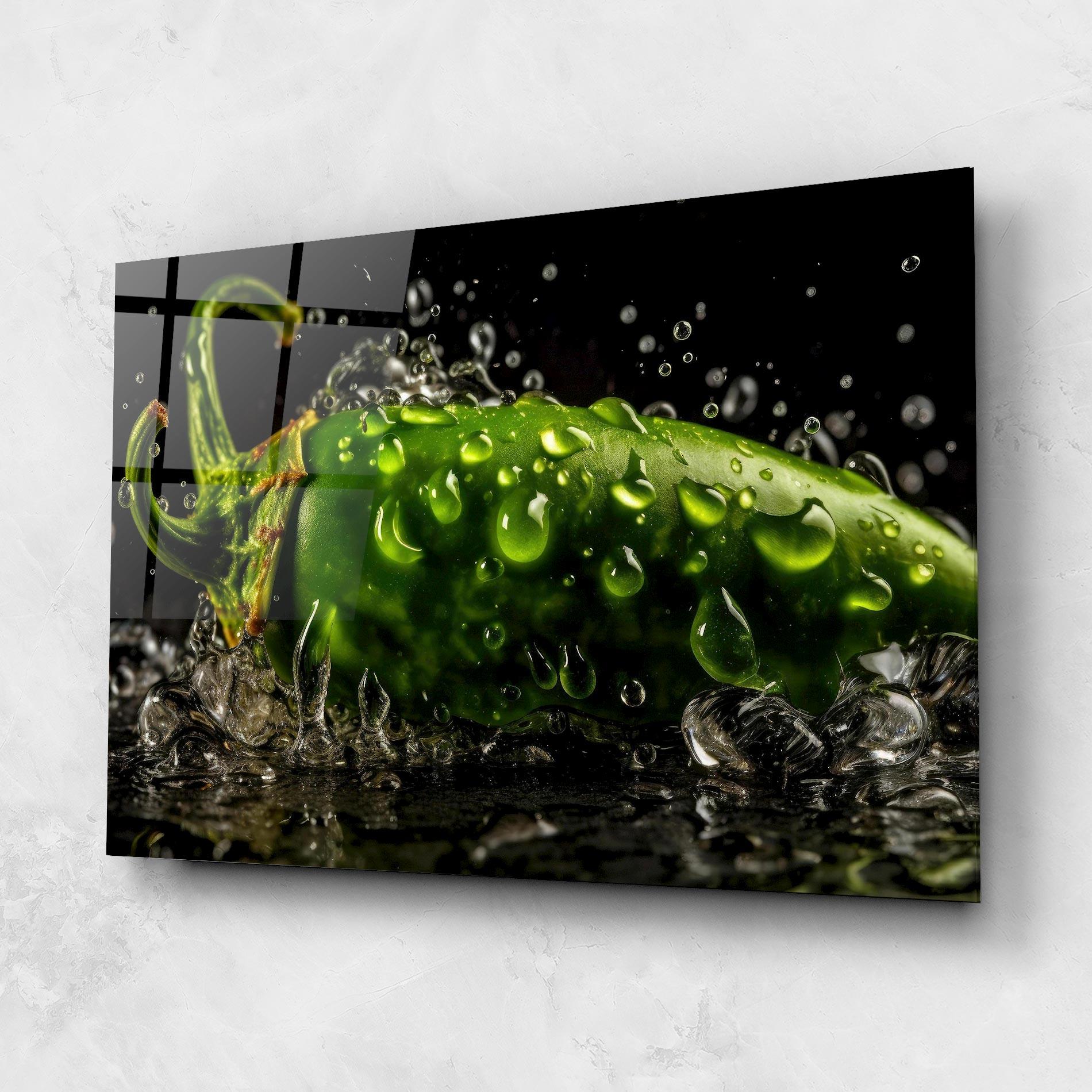 Glasbild Chili Splash mockup 1
