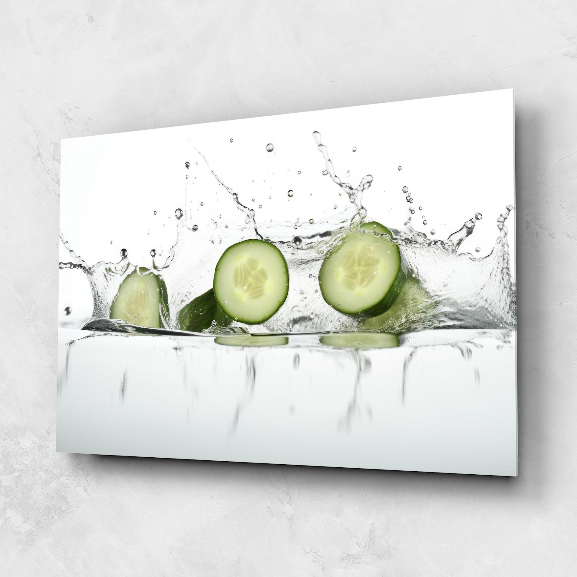 Glasbild Cucumber Cool Splash mockup 1