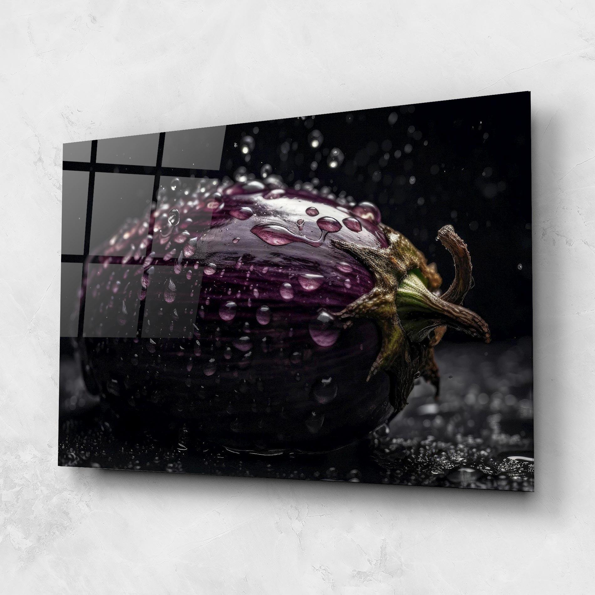 Glasbild Eggplant Splash mockup 1