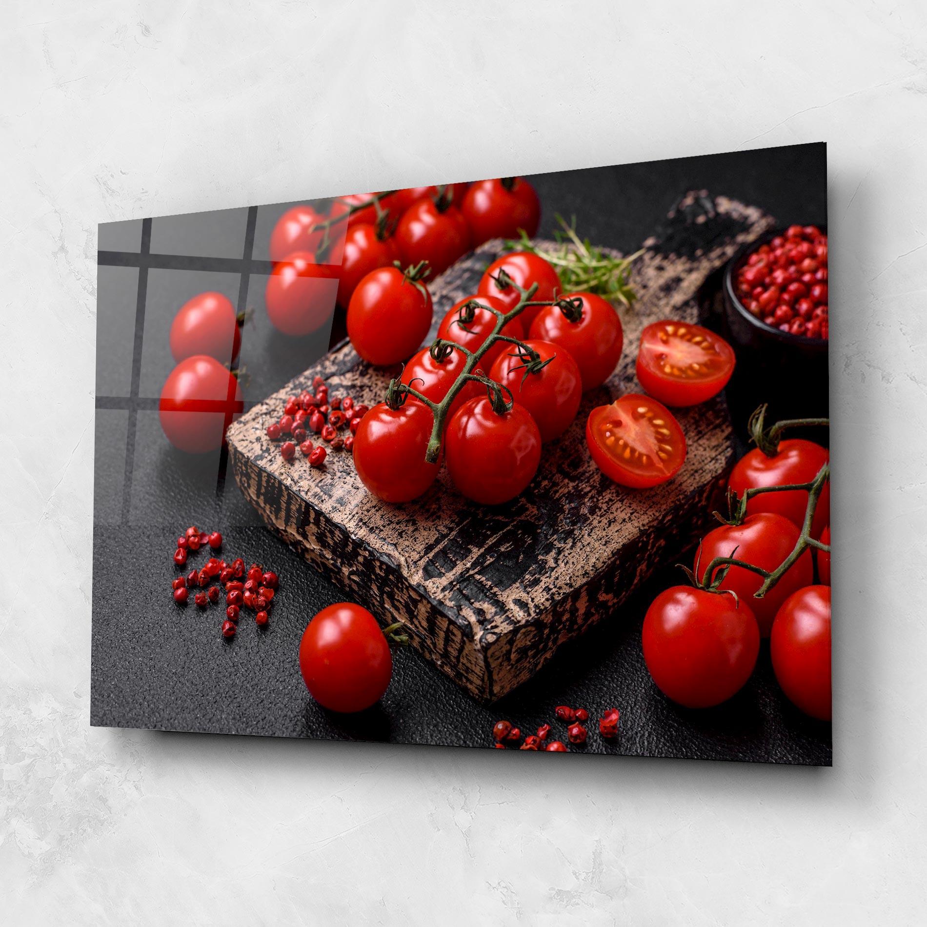 Glasbild Fresh Cherry Tomatoes mockup 1