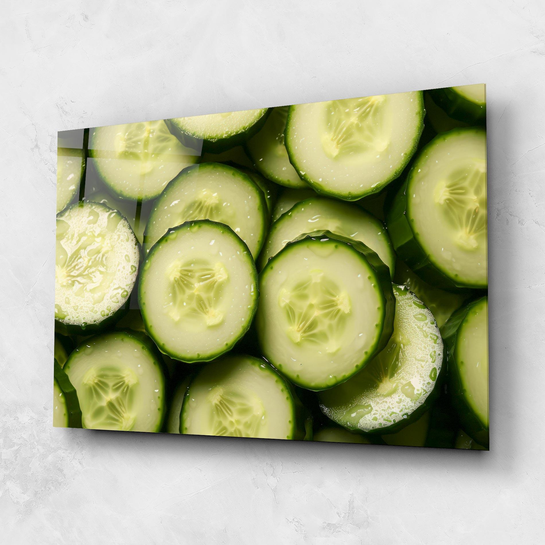 Glasbild Fresh Cucumber mockup 1