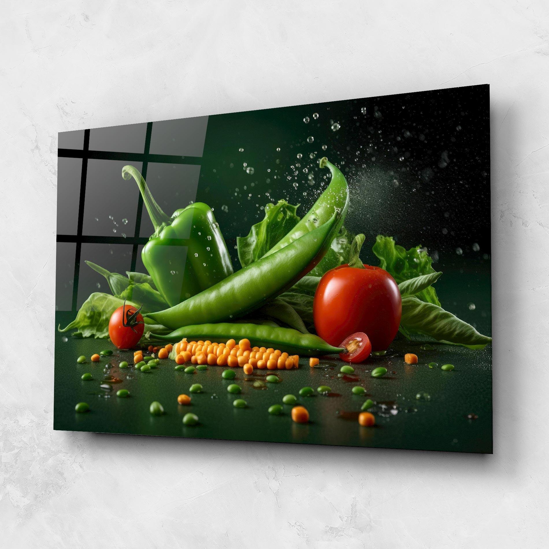 Glasbild Fresh Vegetables mockup 1