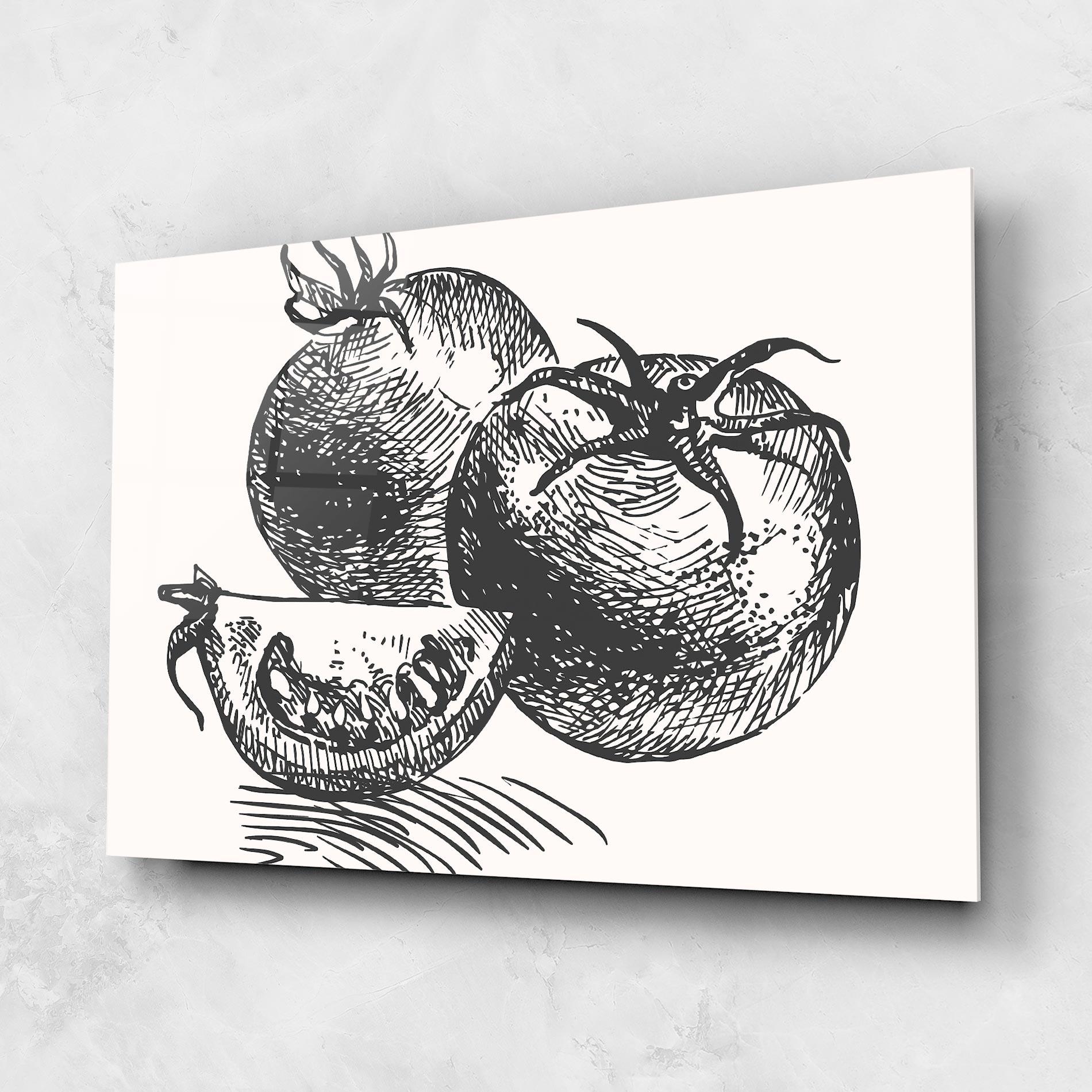 Glasbild Grey Line Tomato mockup 1