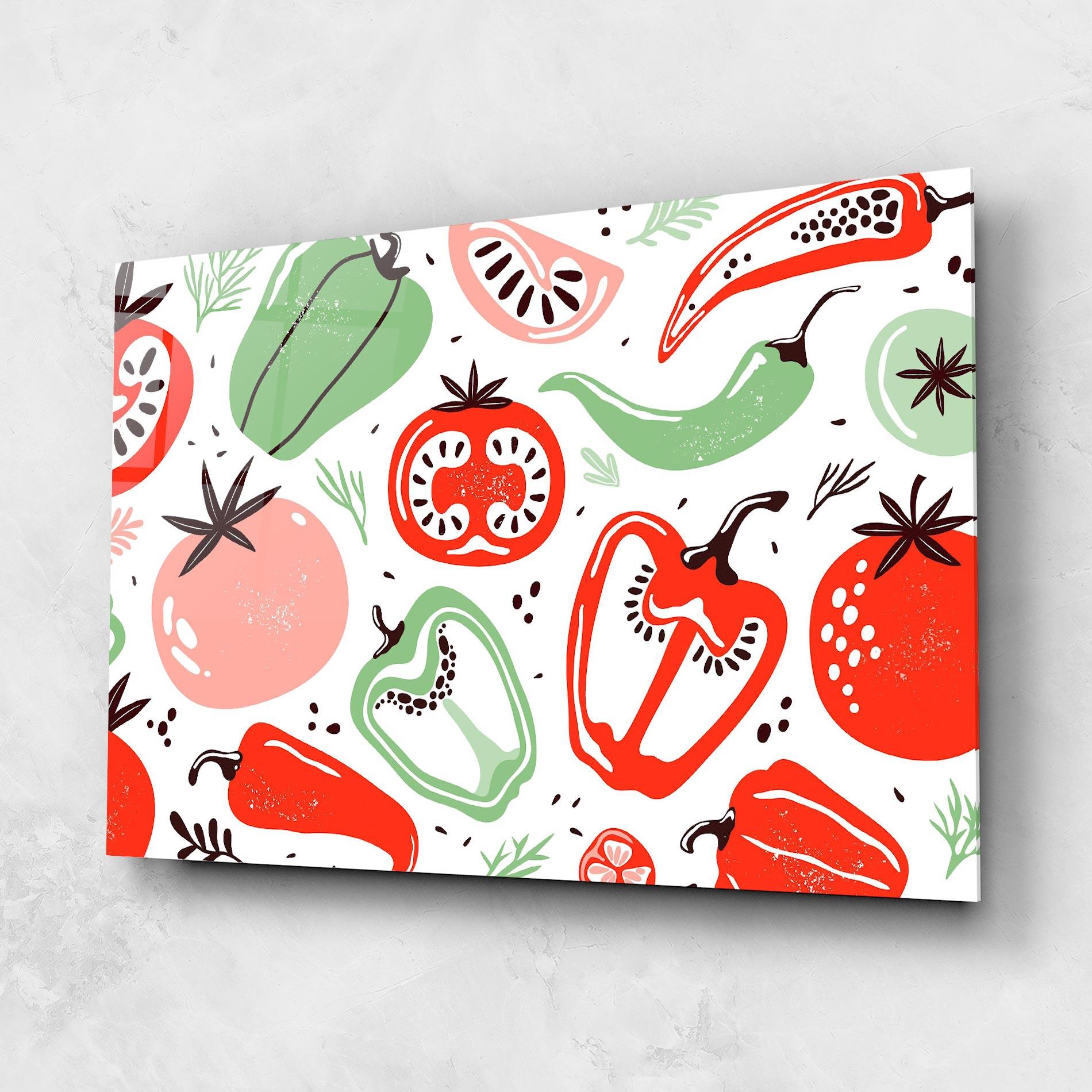 Glasbild Nice Vegetables Art mockup 1