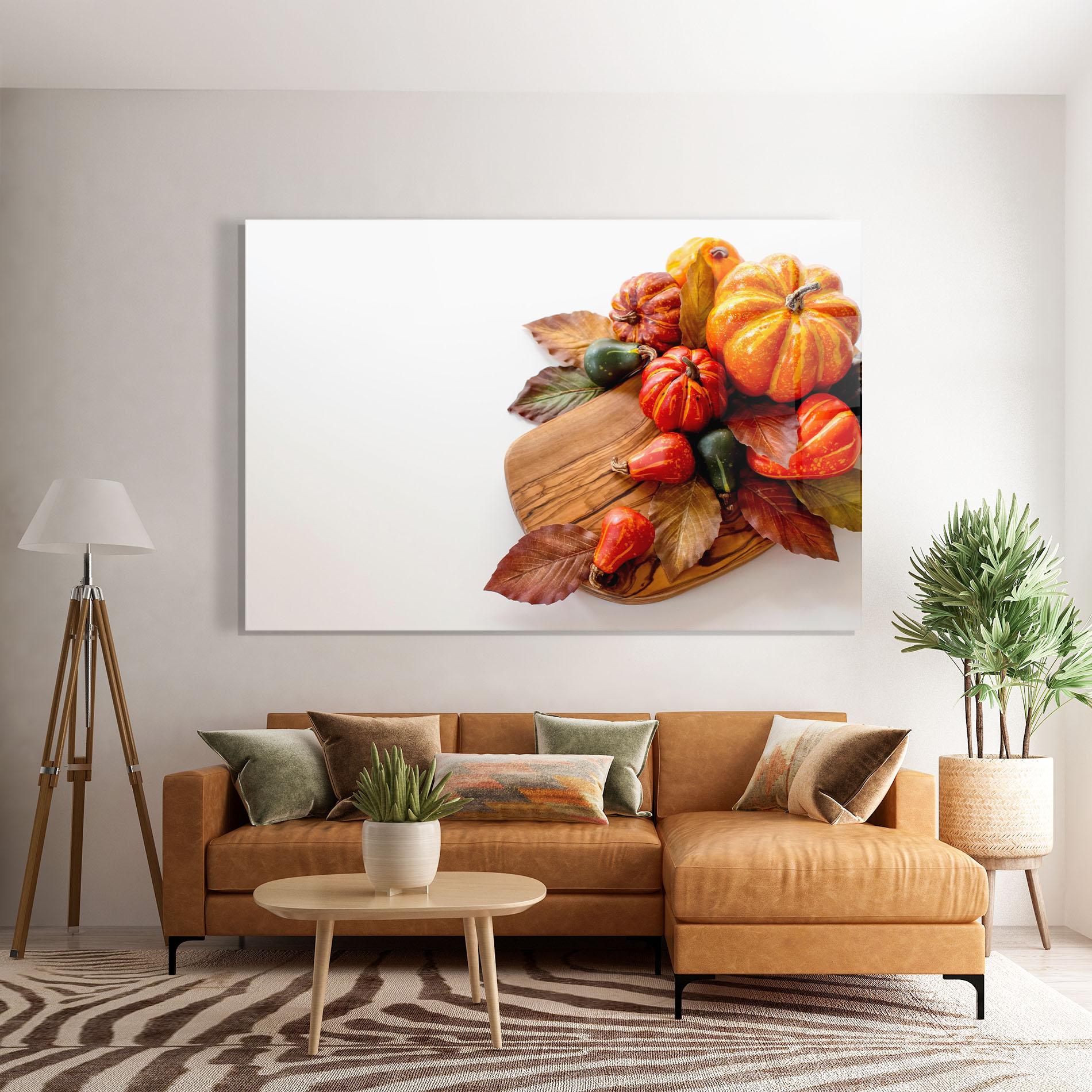 Glasbild Autumn Pumpkins mockup 7