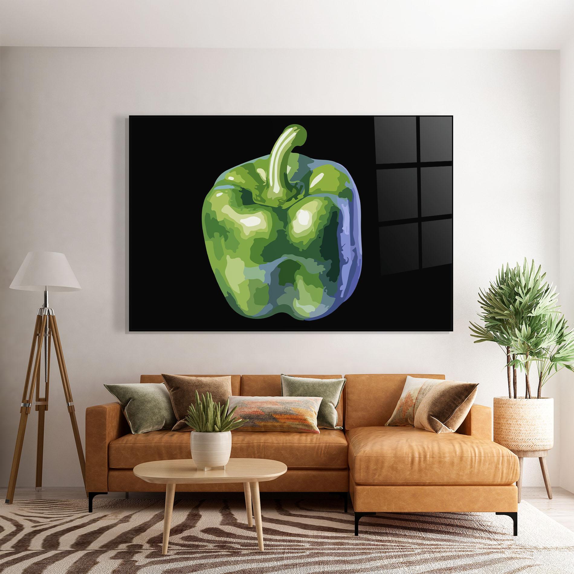 Glasbild Bellpepper Green mockup 7