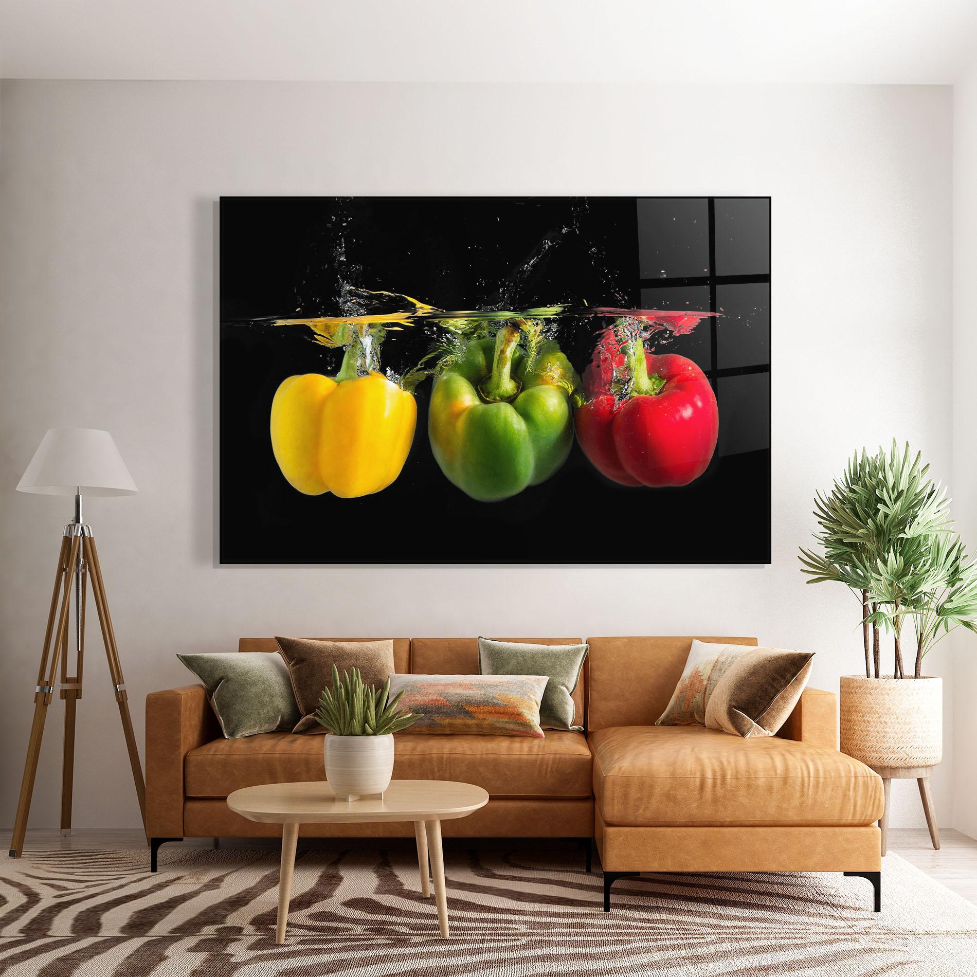 Glasbild Bellpepper Nice Splash mockup 7