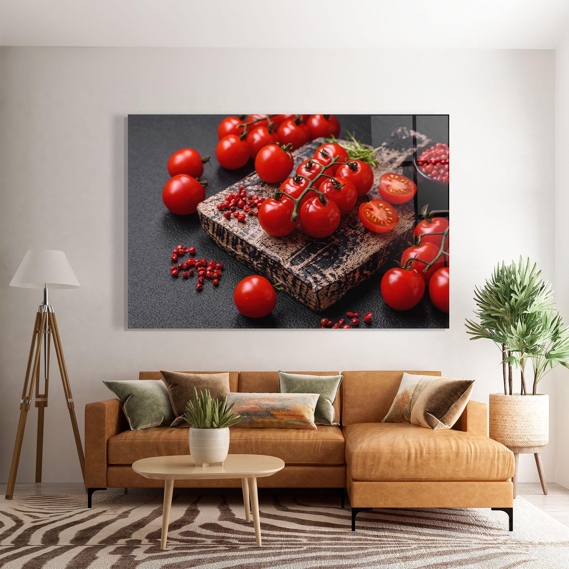 Glasbild Fresh Cherry Tomatoes mockup 7