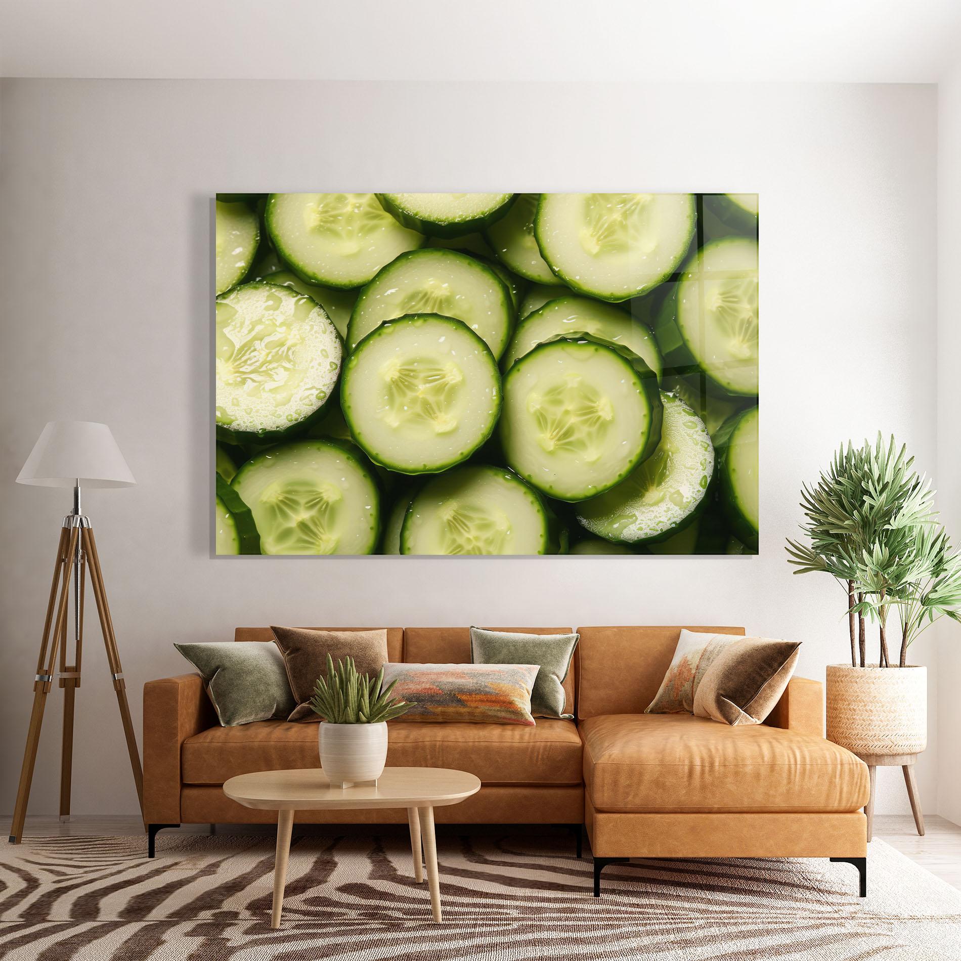Glasbild Fresh Cucumber mockup 7