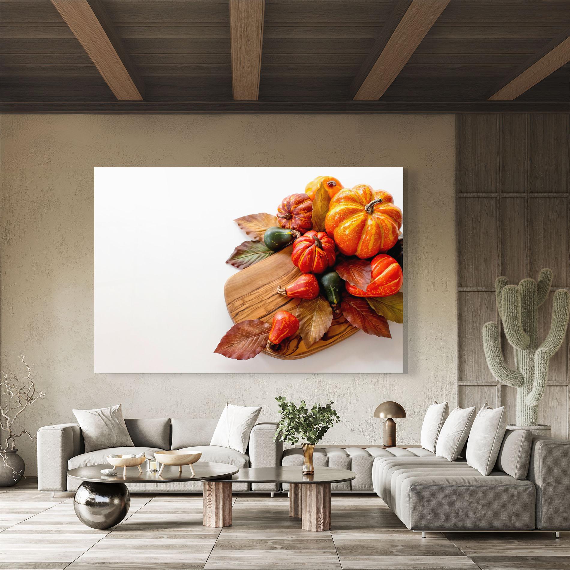 Glasbild Autumn Pumpkins mockup 8