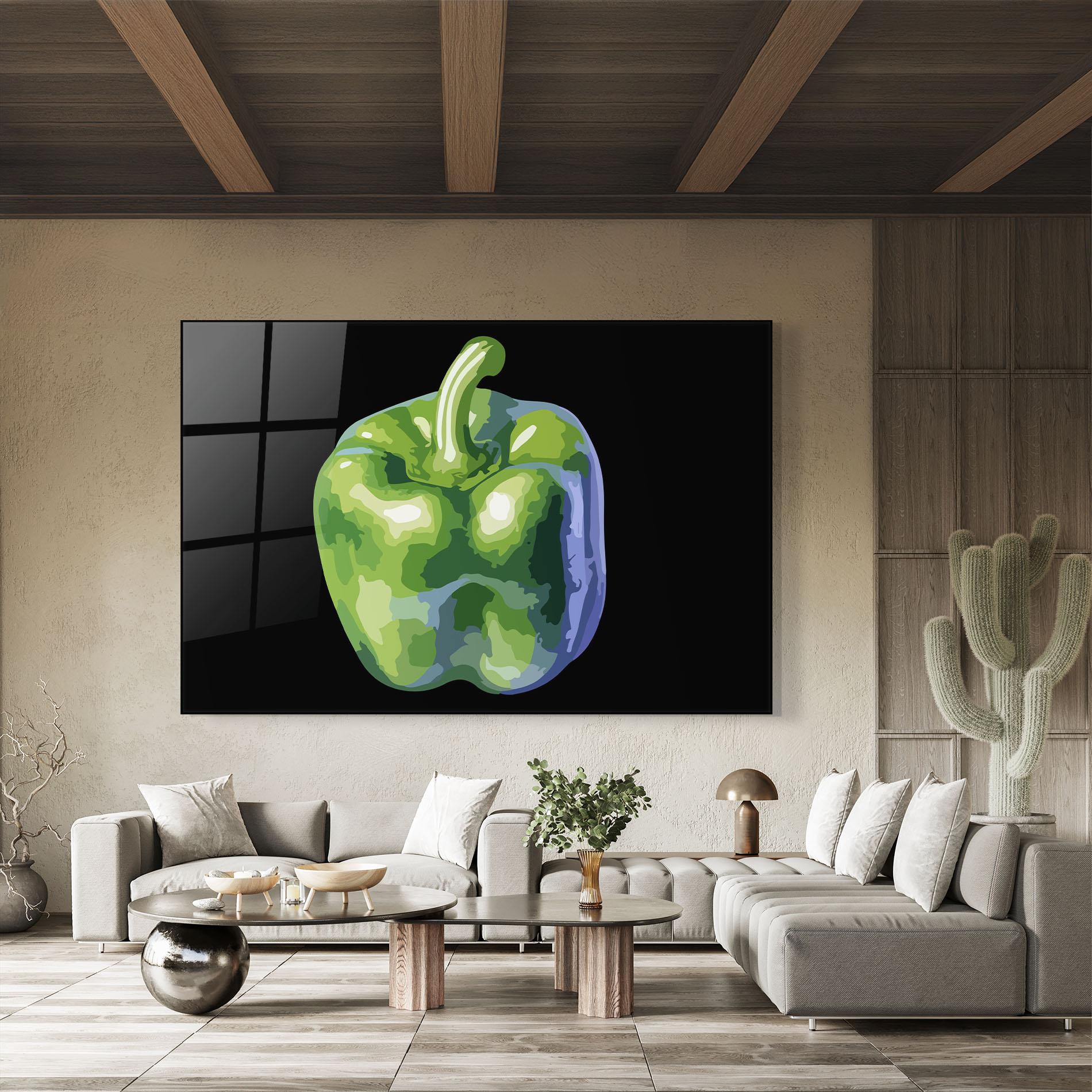 Glasbild Bellpepper Green mockup 8