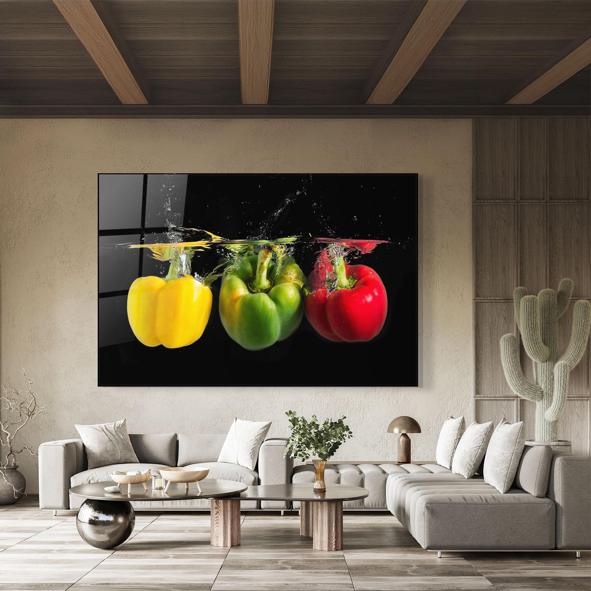 Glasbild Bellpepper Nice Splash mockup 8