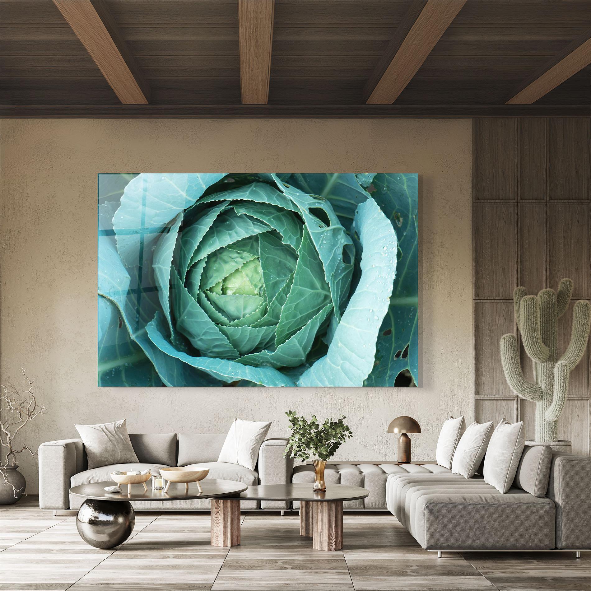 Glasbild Blue Lettuce mockup 8