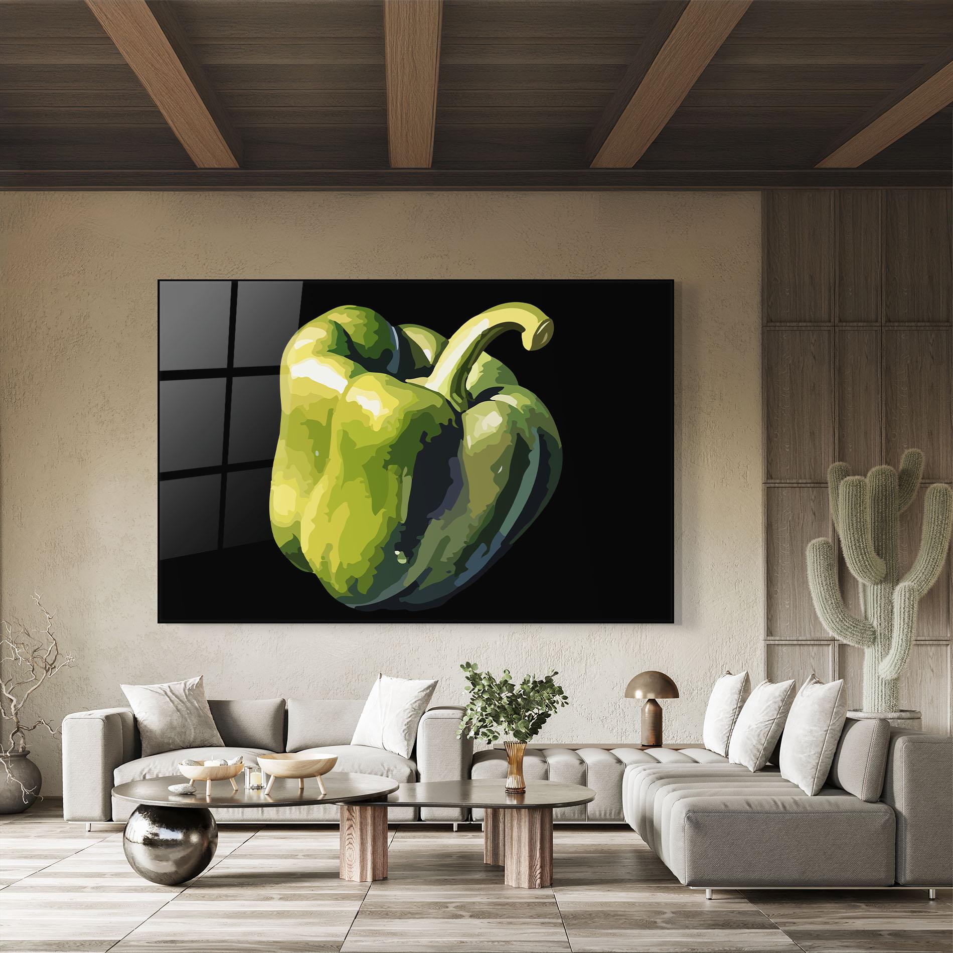 Glasbild Cool Bellpepper mockup 8