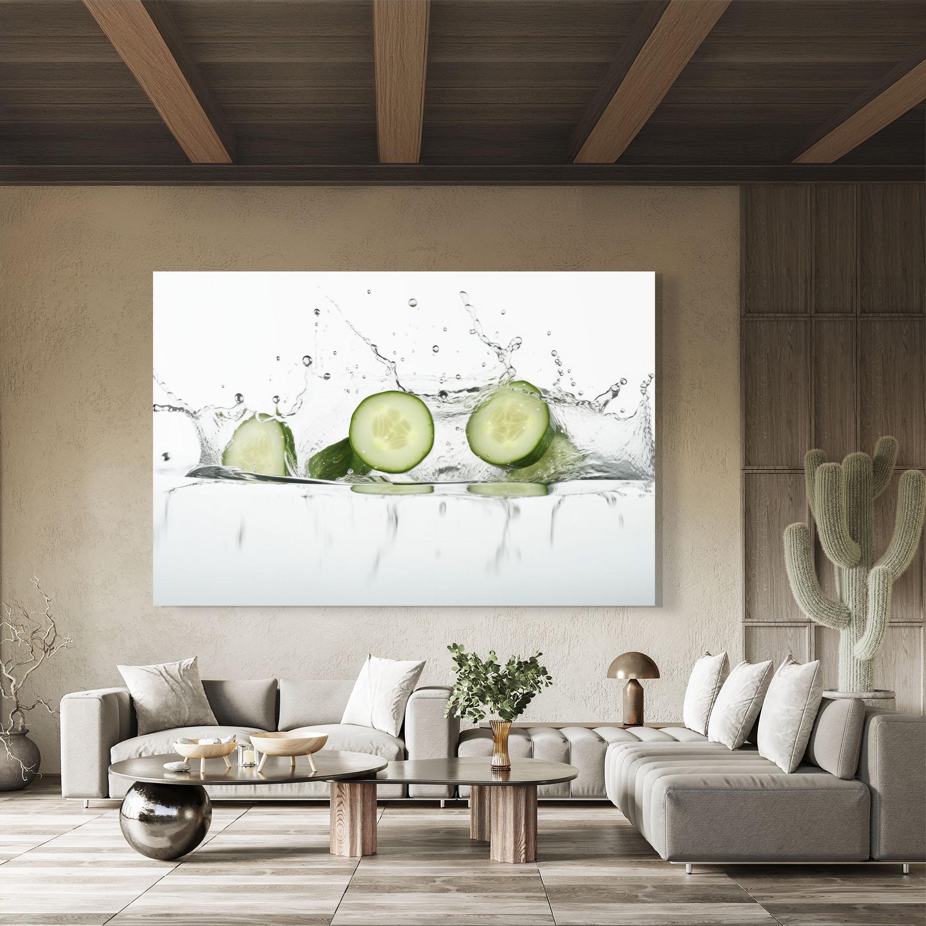 Glasbild Cucumber Cool Splash mockup 8