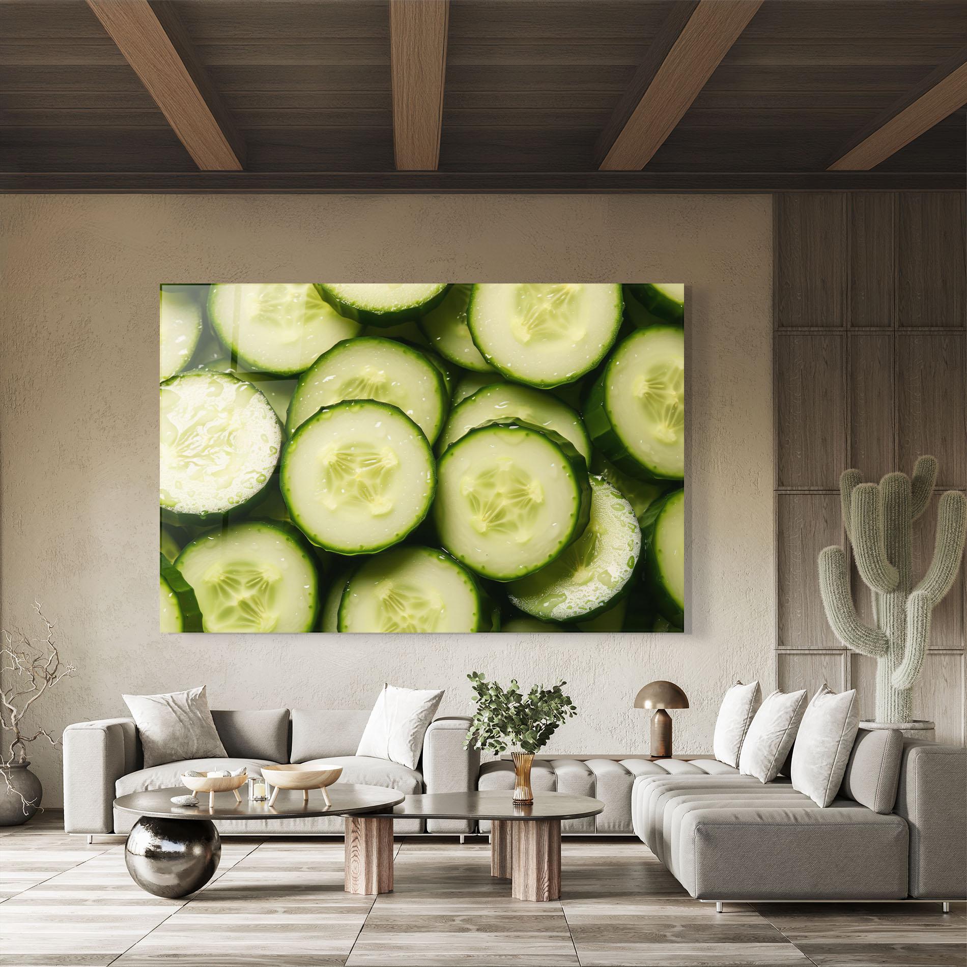 Glasbild Fresh Cucumber mockup 8