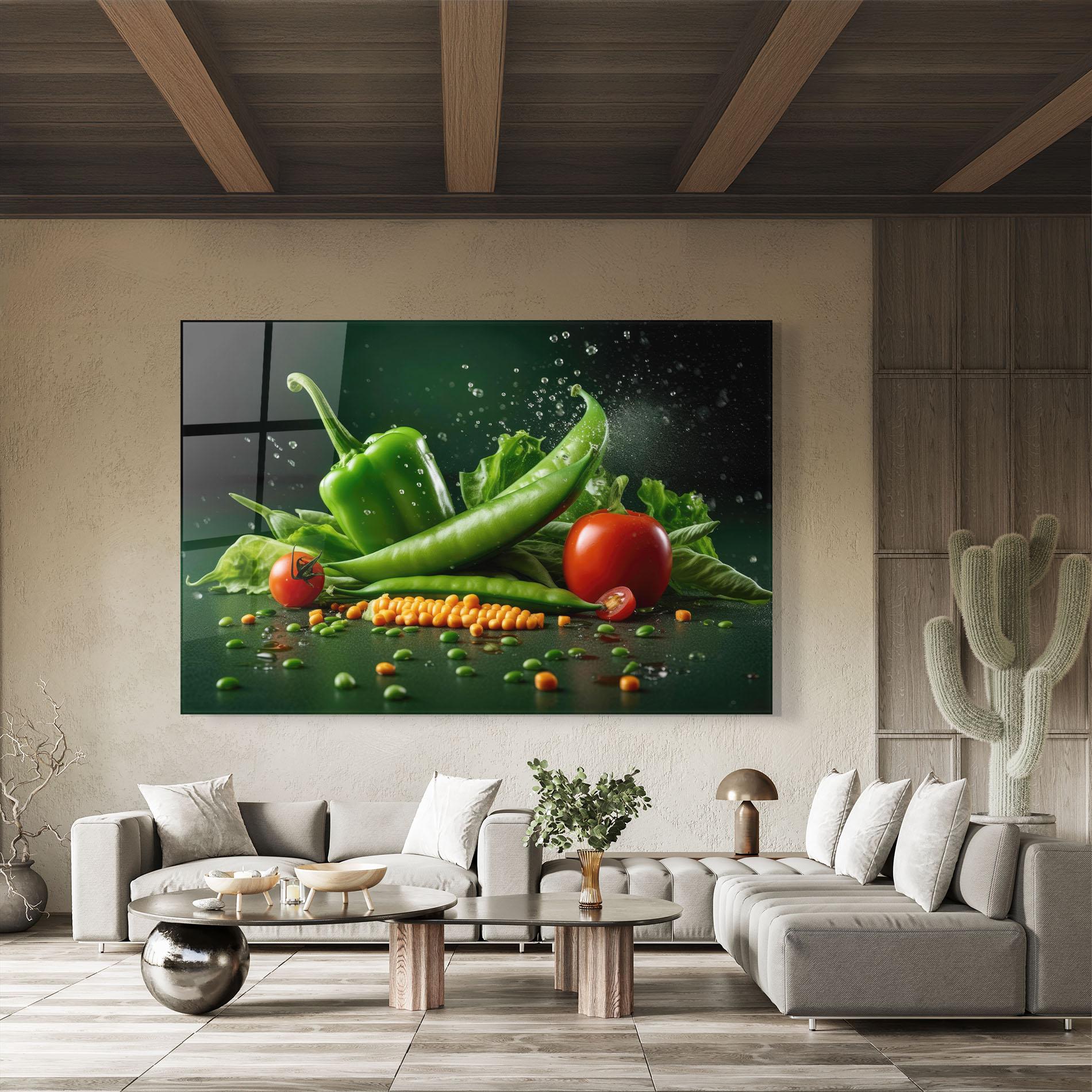 Glasbild Fresh Vegetables mockup 8