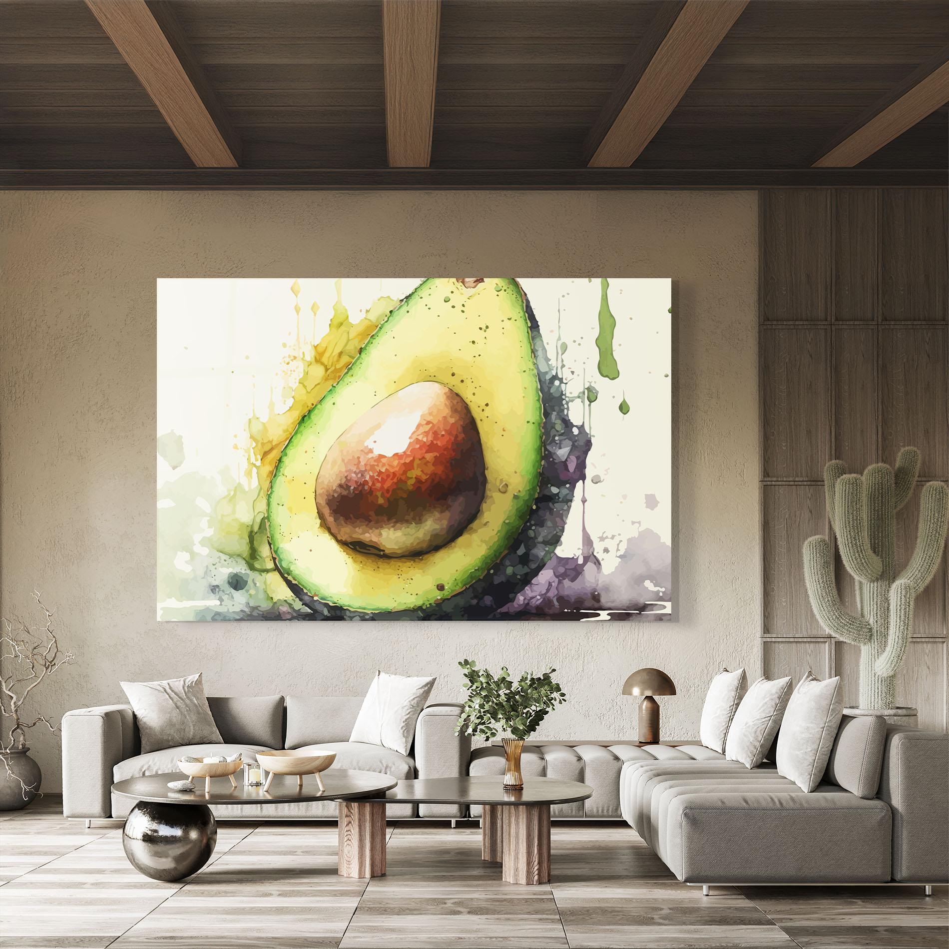 Glasbild Green Avocado Art mockup 8