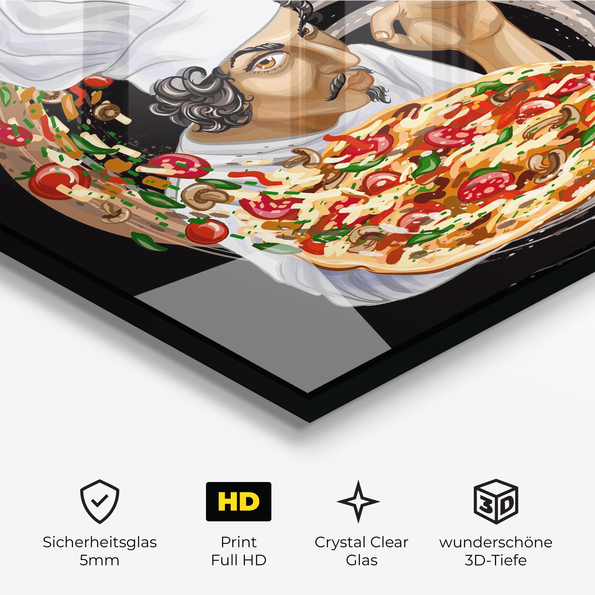 Glasbild Pizza Chef mockup 3