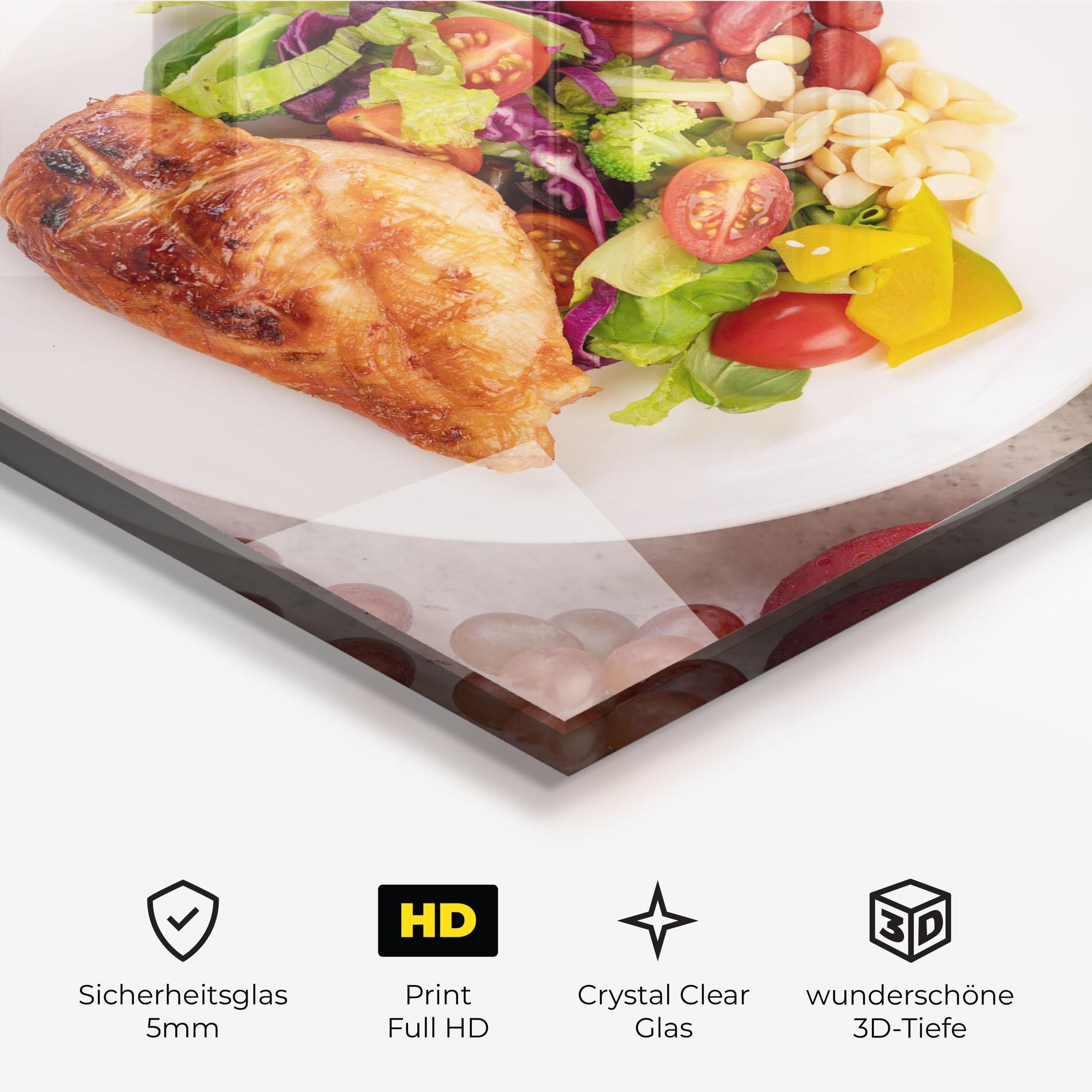 Glasbild Salad With Chicken mockup 3