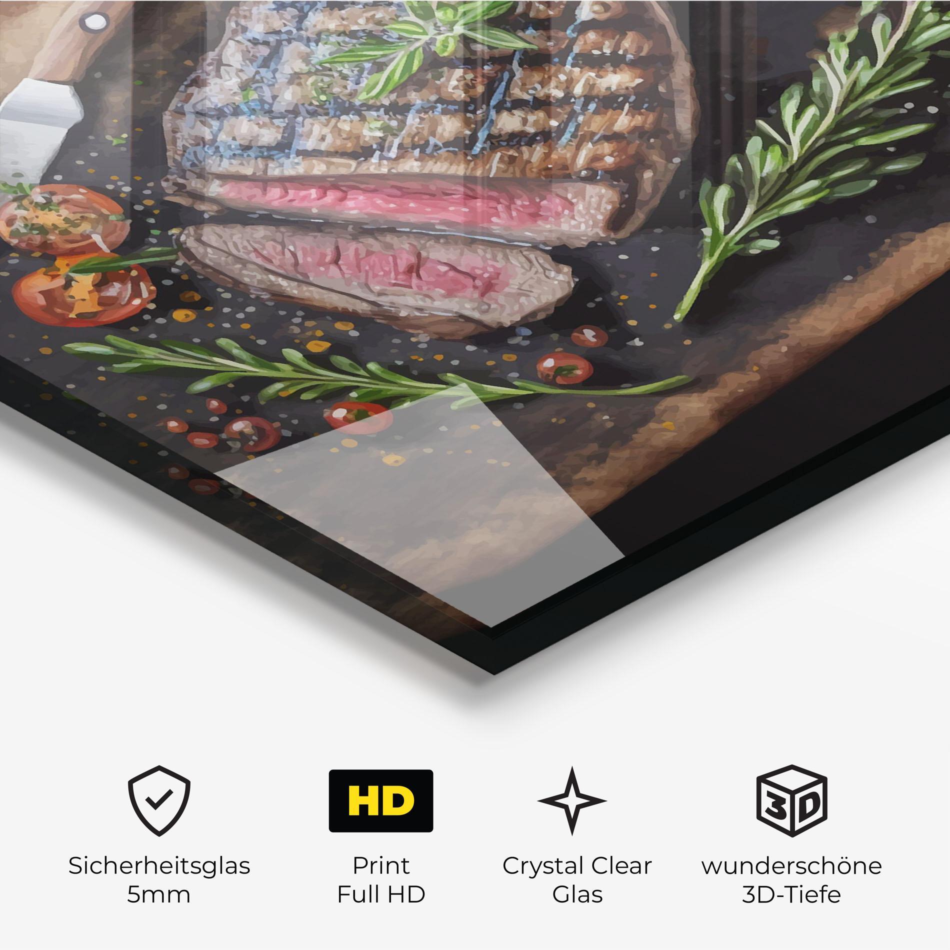 Glasbild Tasty Meat mockup 3
