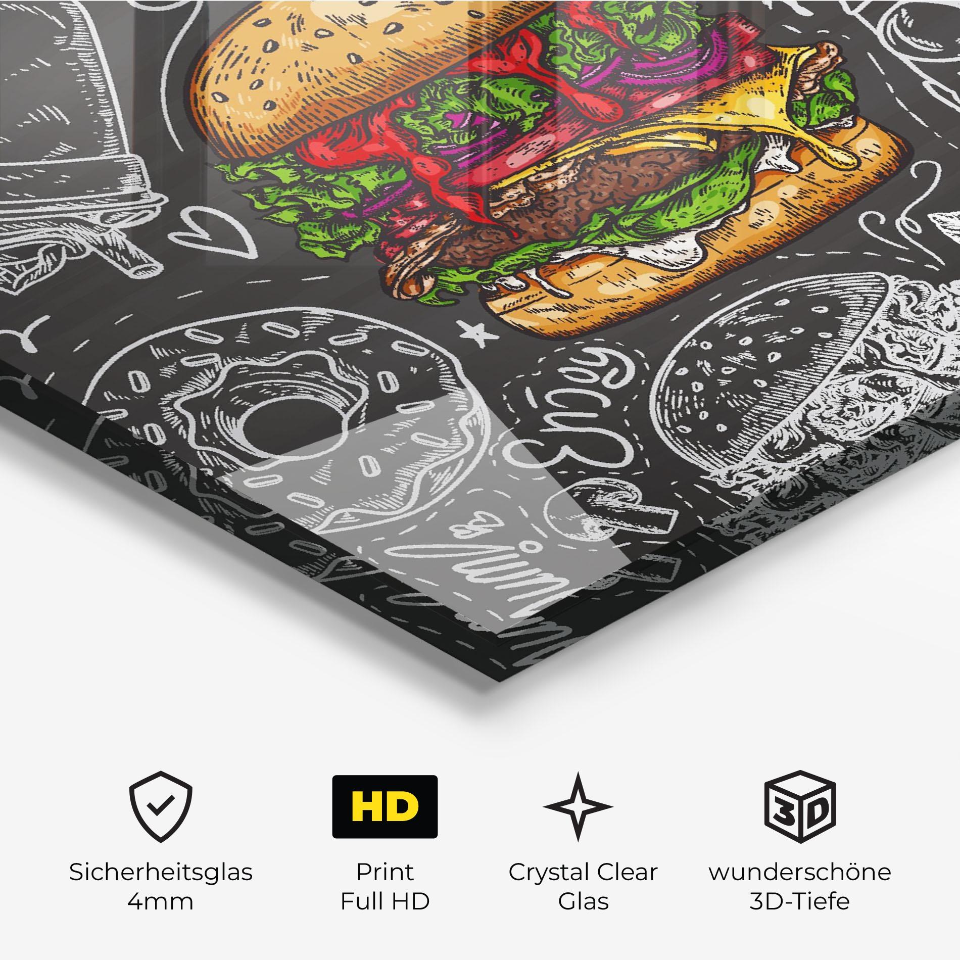 Glasbild Color Mix Burger mockup 3