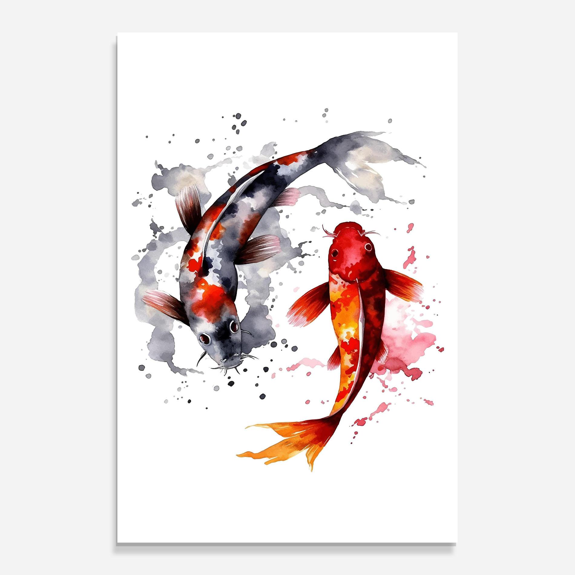 Glasbild Beautiful Koi mockup 0