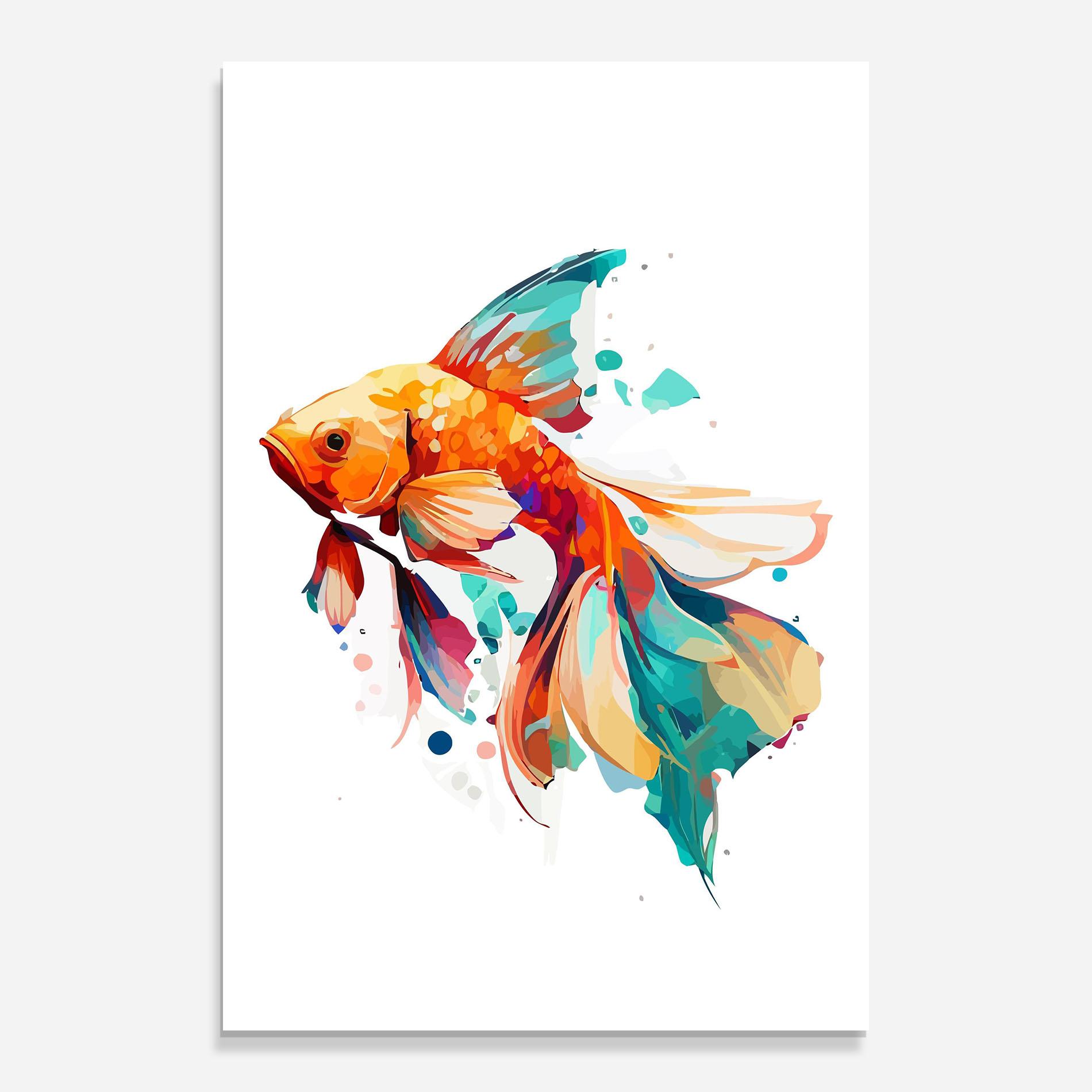 Glasbild Blue Orange Fish mockup 0