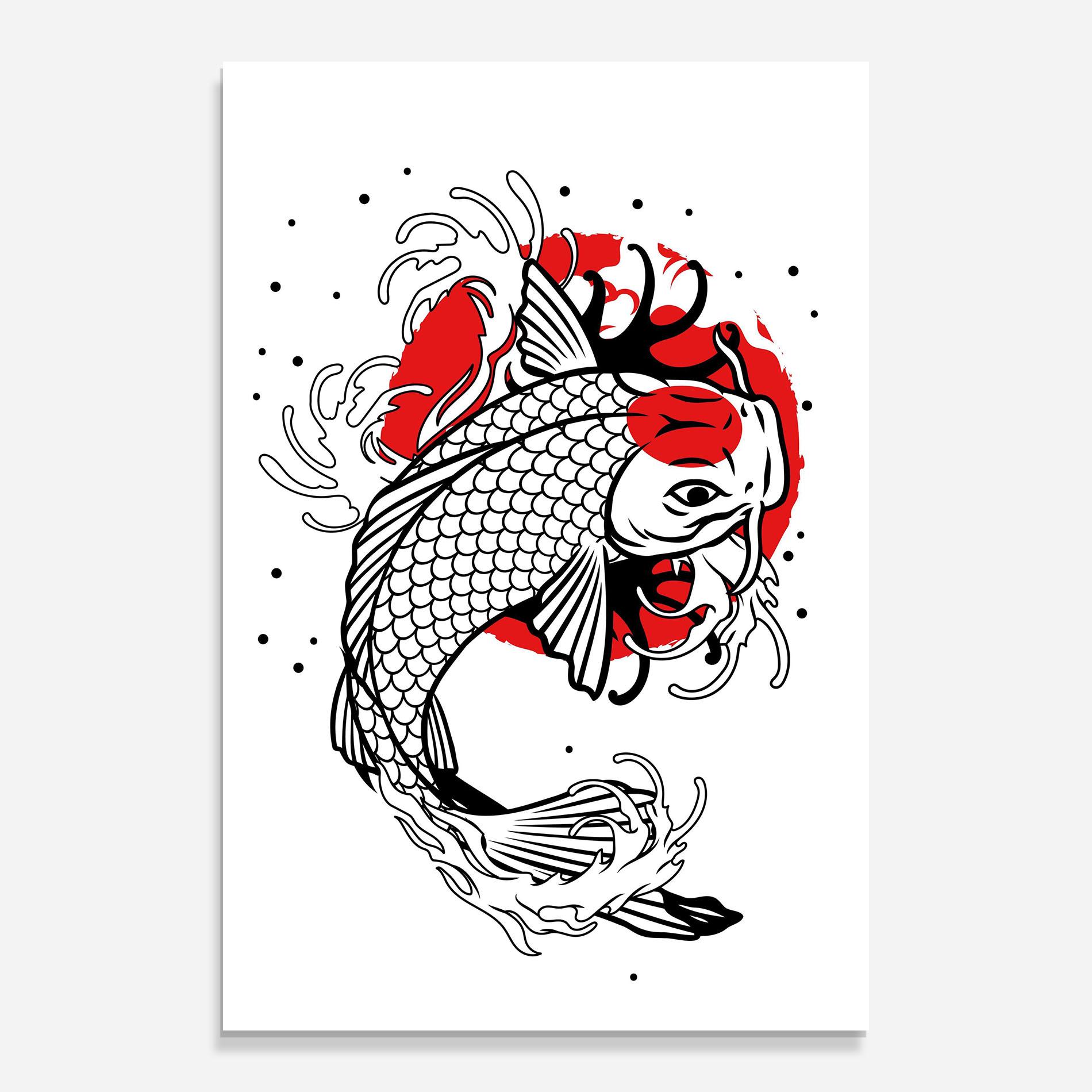 Glasbild Koi Design mockup 0