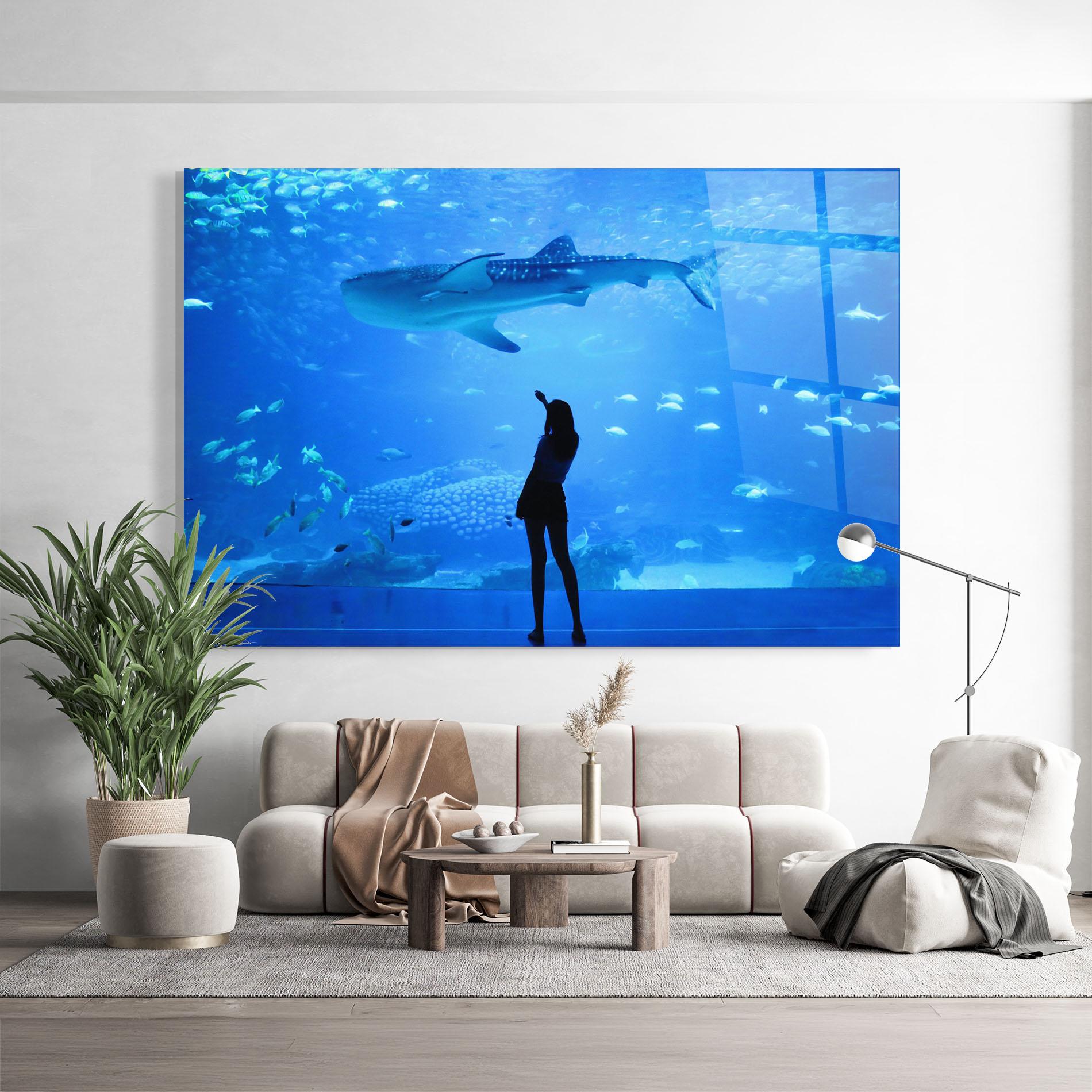Glasbild Aquarium Girl mockup 9