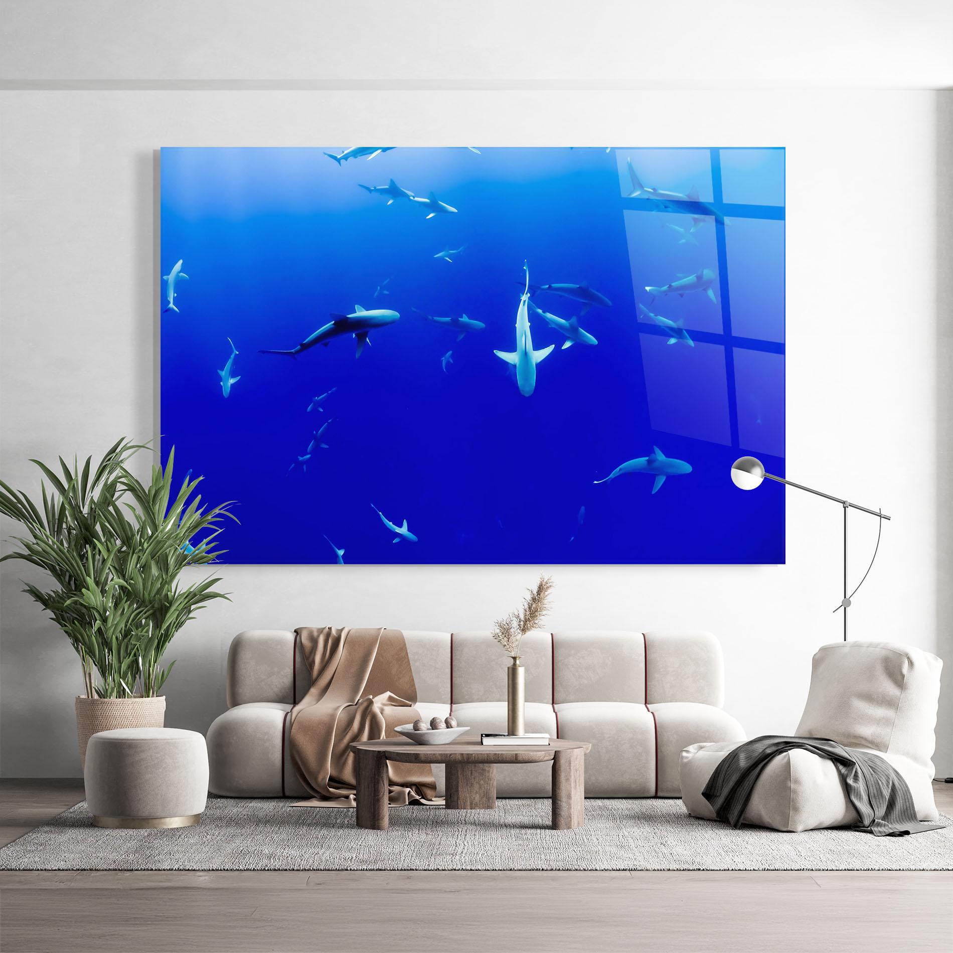 Glasbild Baby Sharks mockup 9