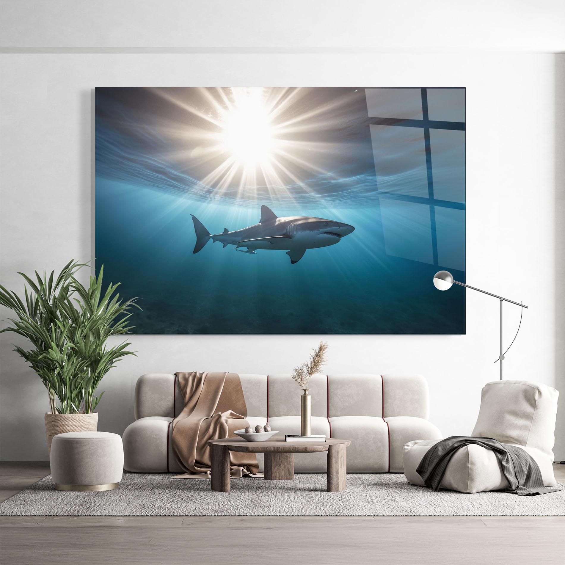 Glasbild Big Shark mockup 9