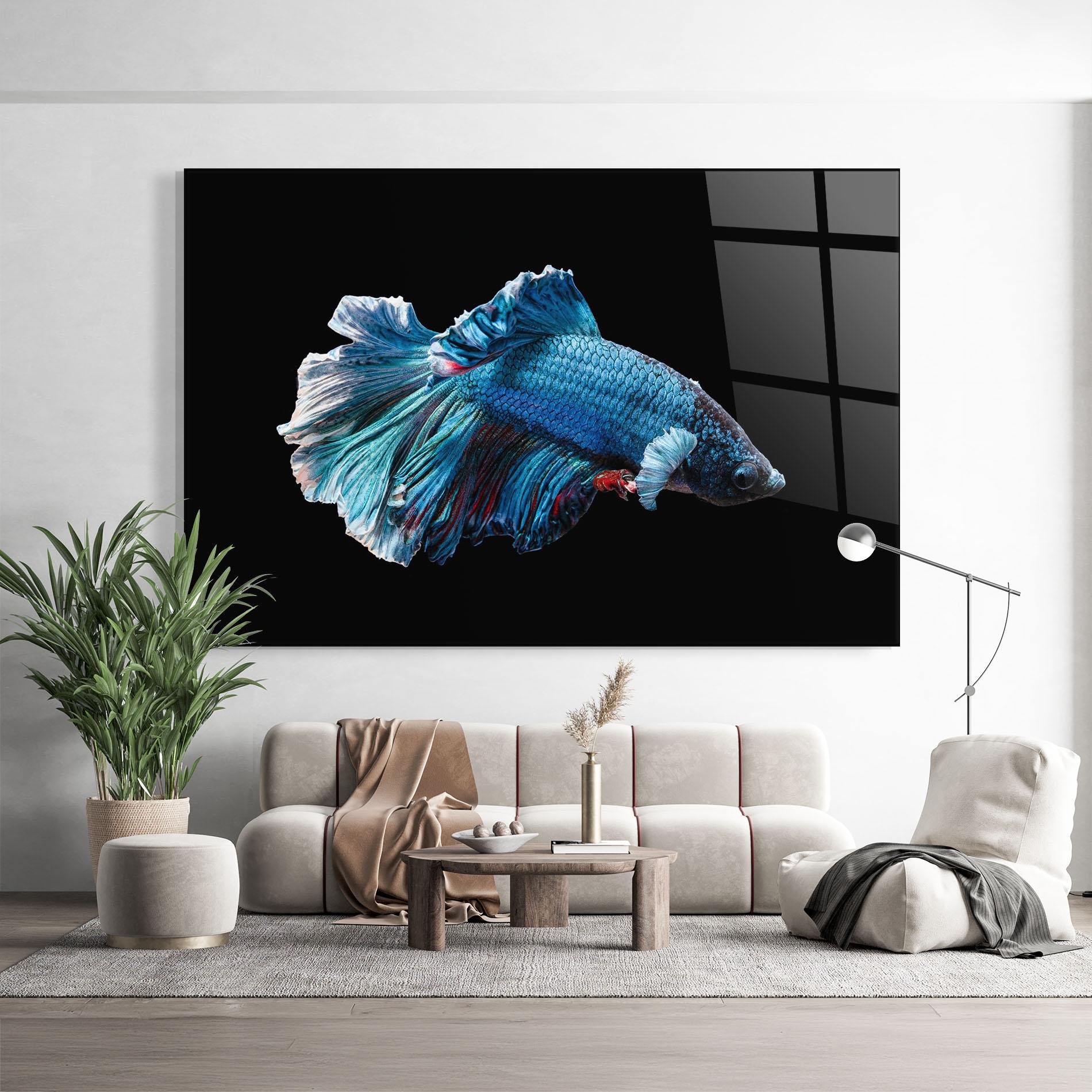 Glasbild Blue Betta mockup 9