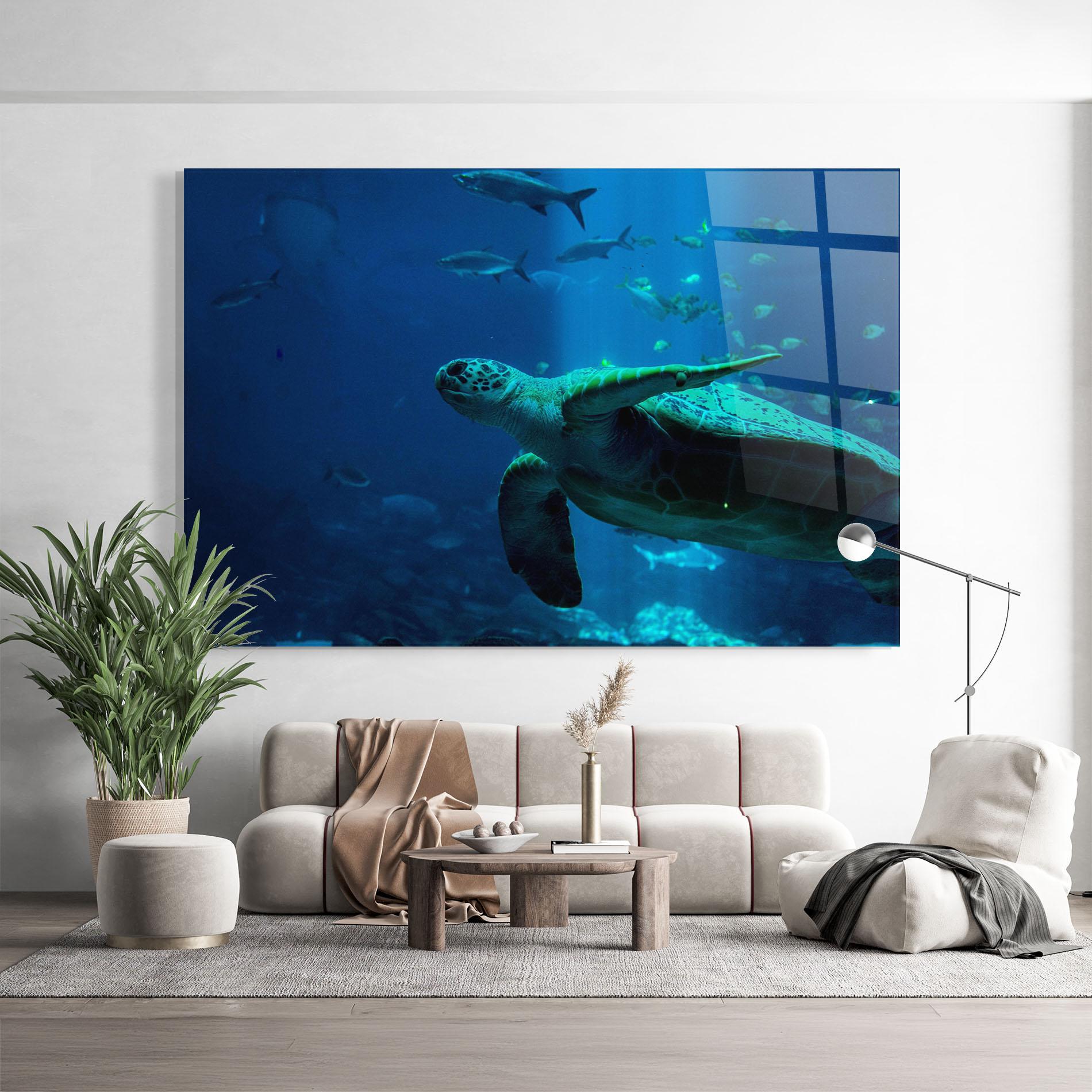 Glasbild Green Turtule mockup 9