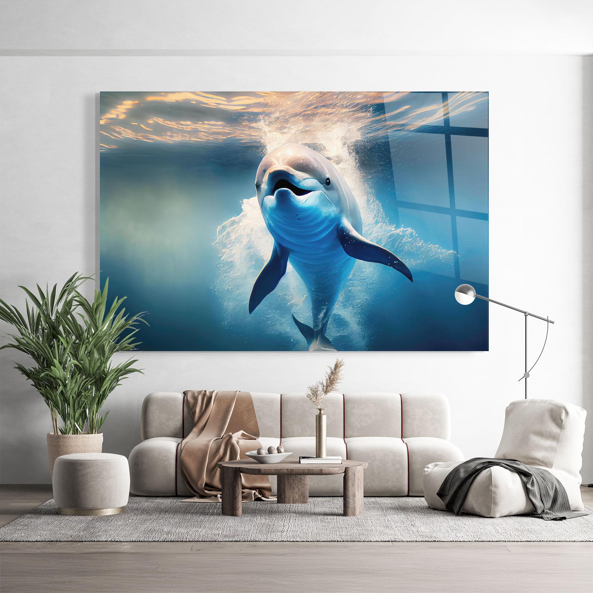 Glasbild Happy Dolphin mockup 9
