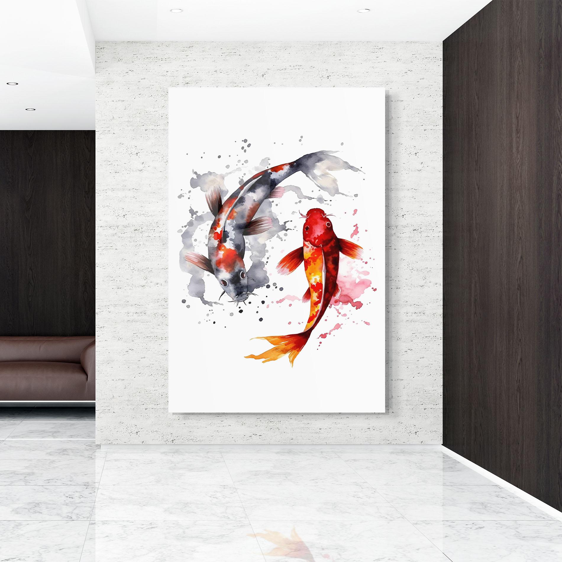 Glasbild Beautiful Koi mockup 9