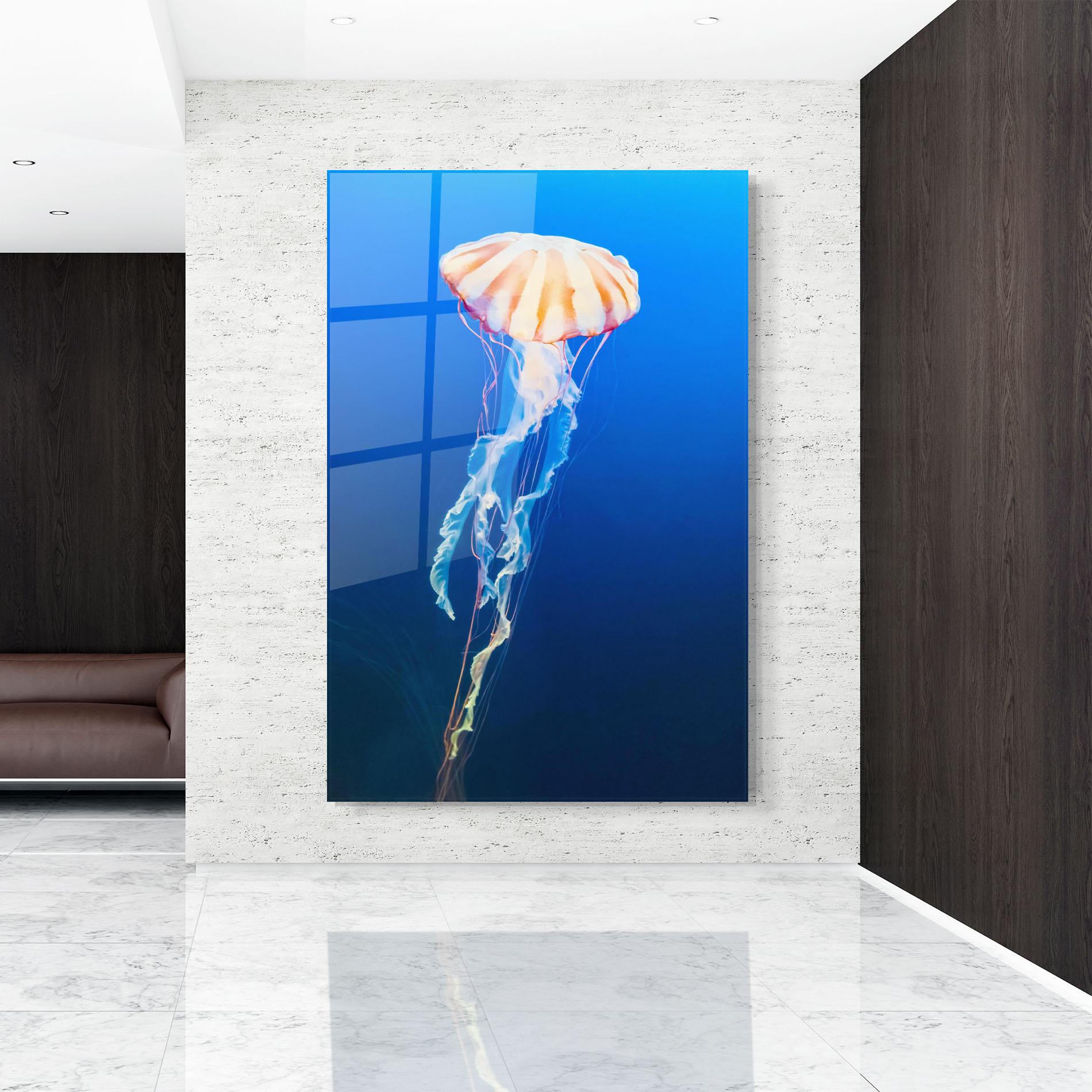 Glasbild Cream Jellyfish mockup 9