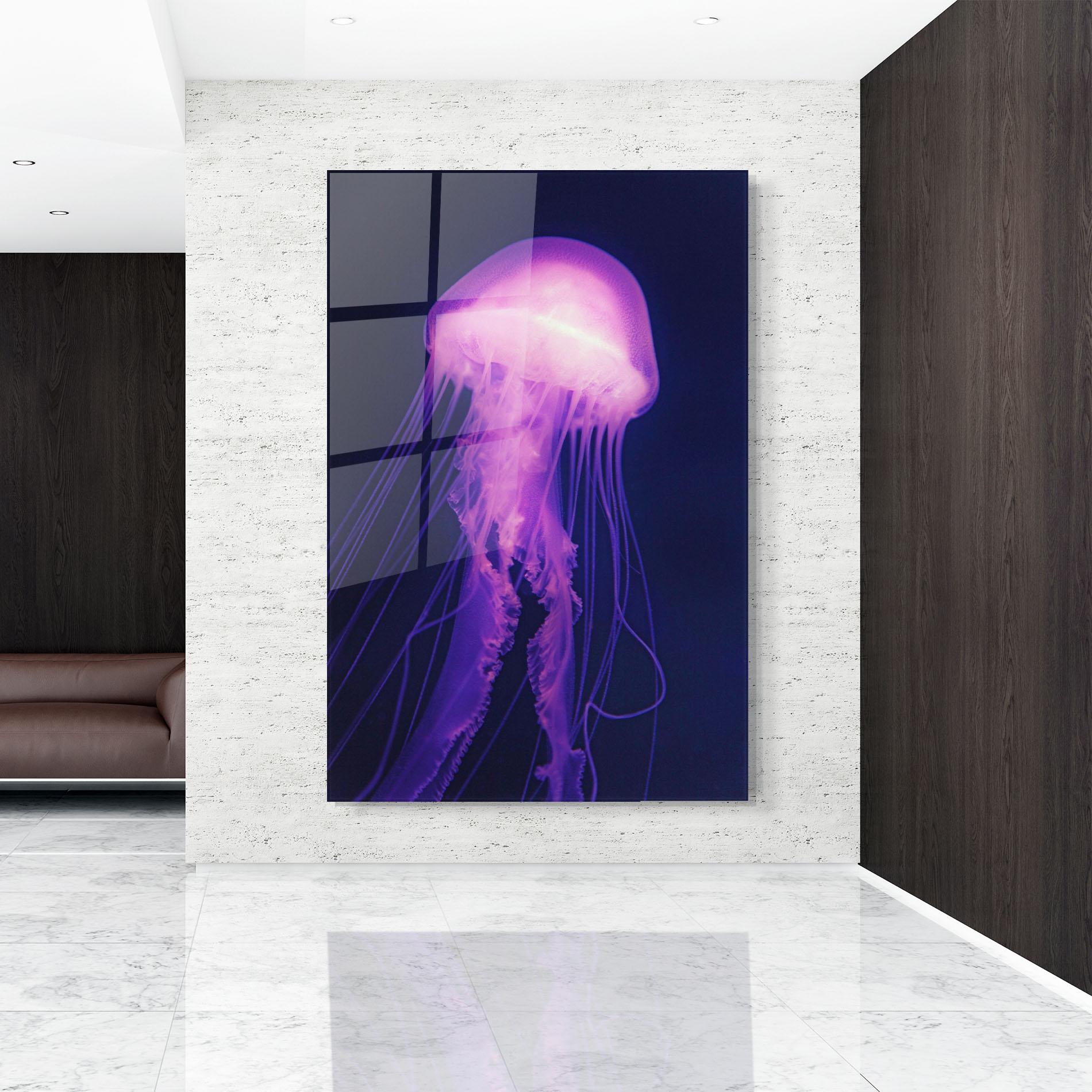 Glasbild Light Purple Jellyfish mockup 9