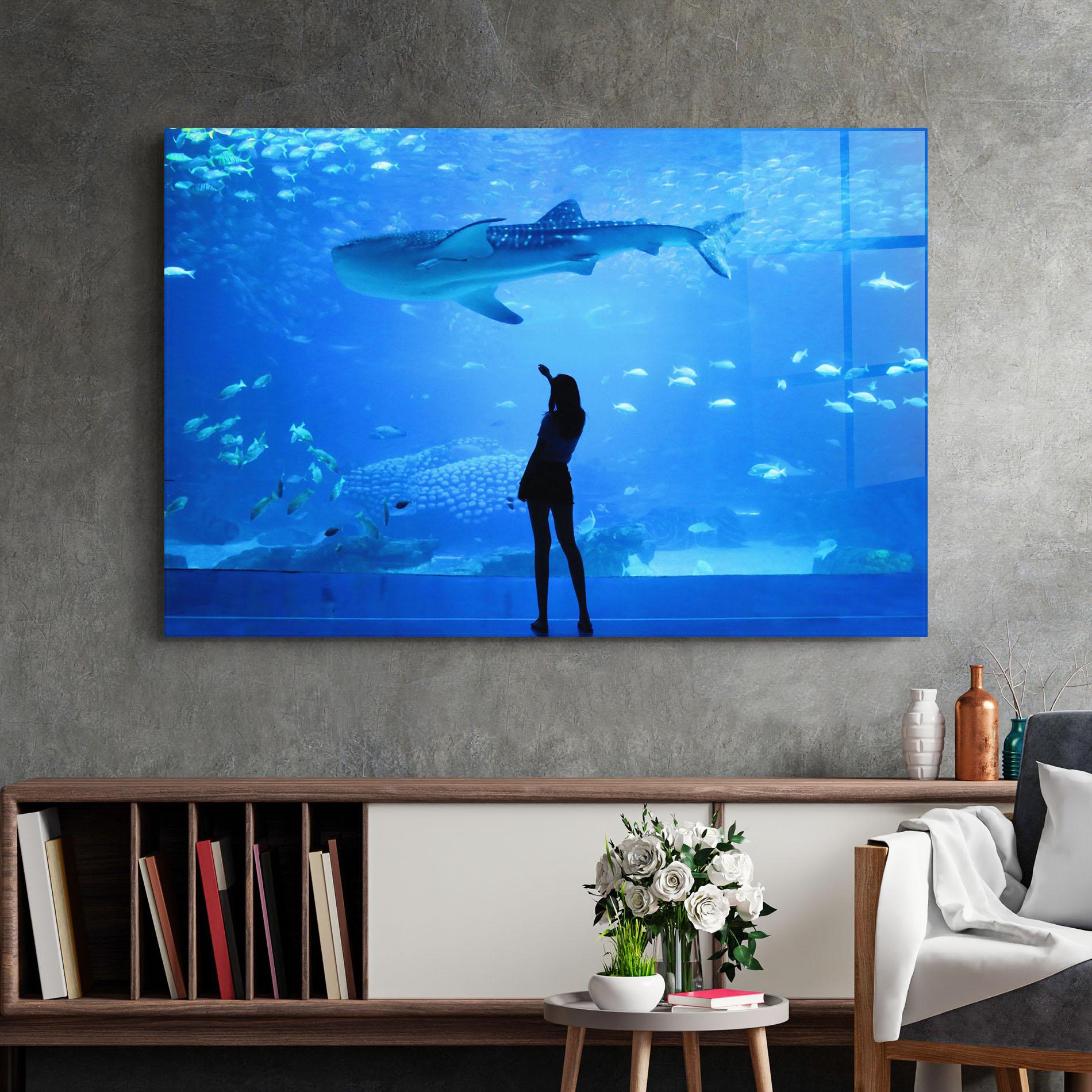 Glasbild Aquarium Girl mockup 2